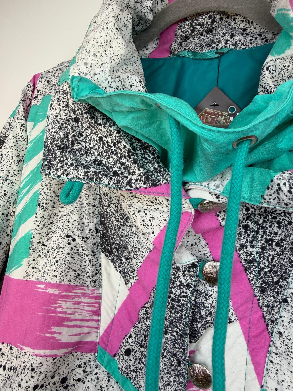 Vintage 80s Memphis Print Windbreaker – Oversized