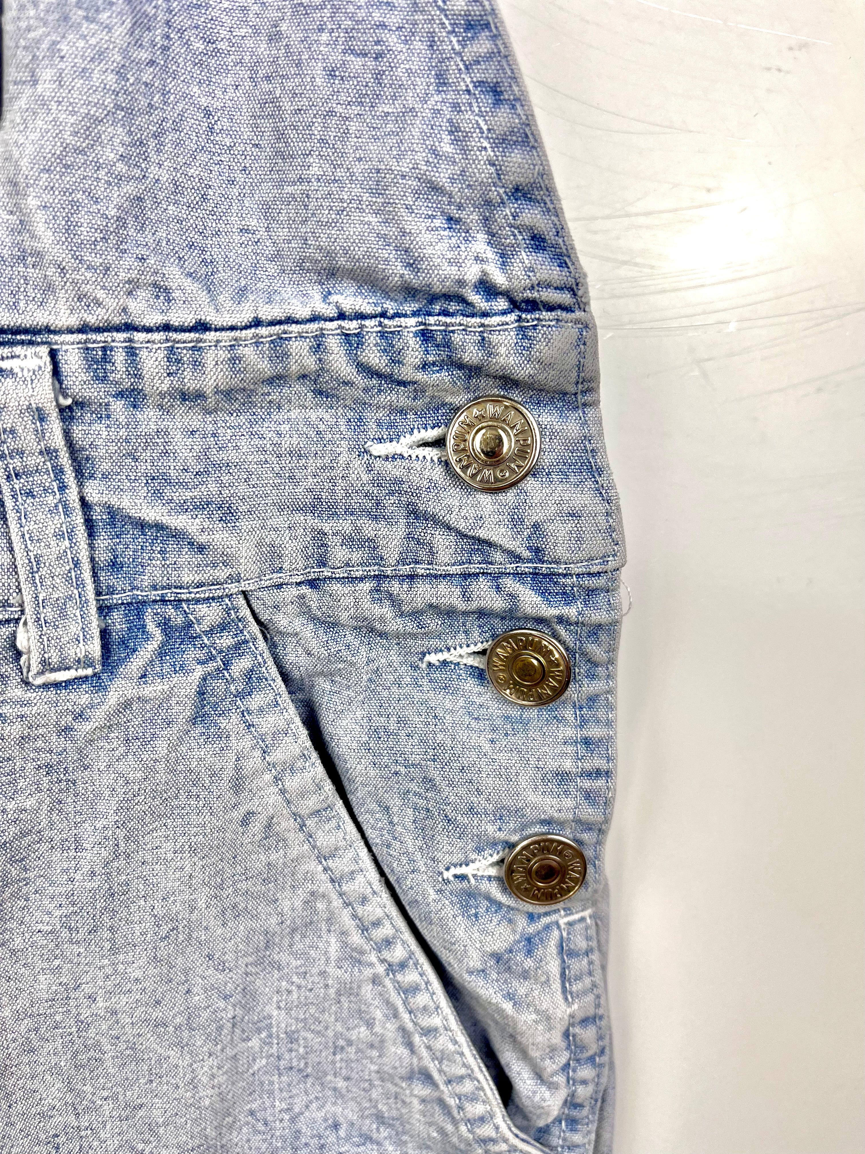 Salopette Corta Vintage in Denim Chiaro Anni ’90