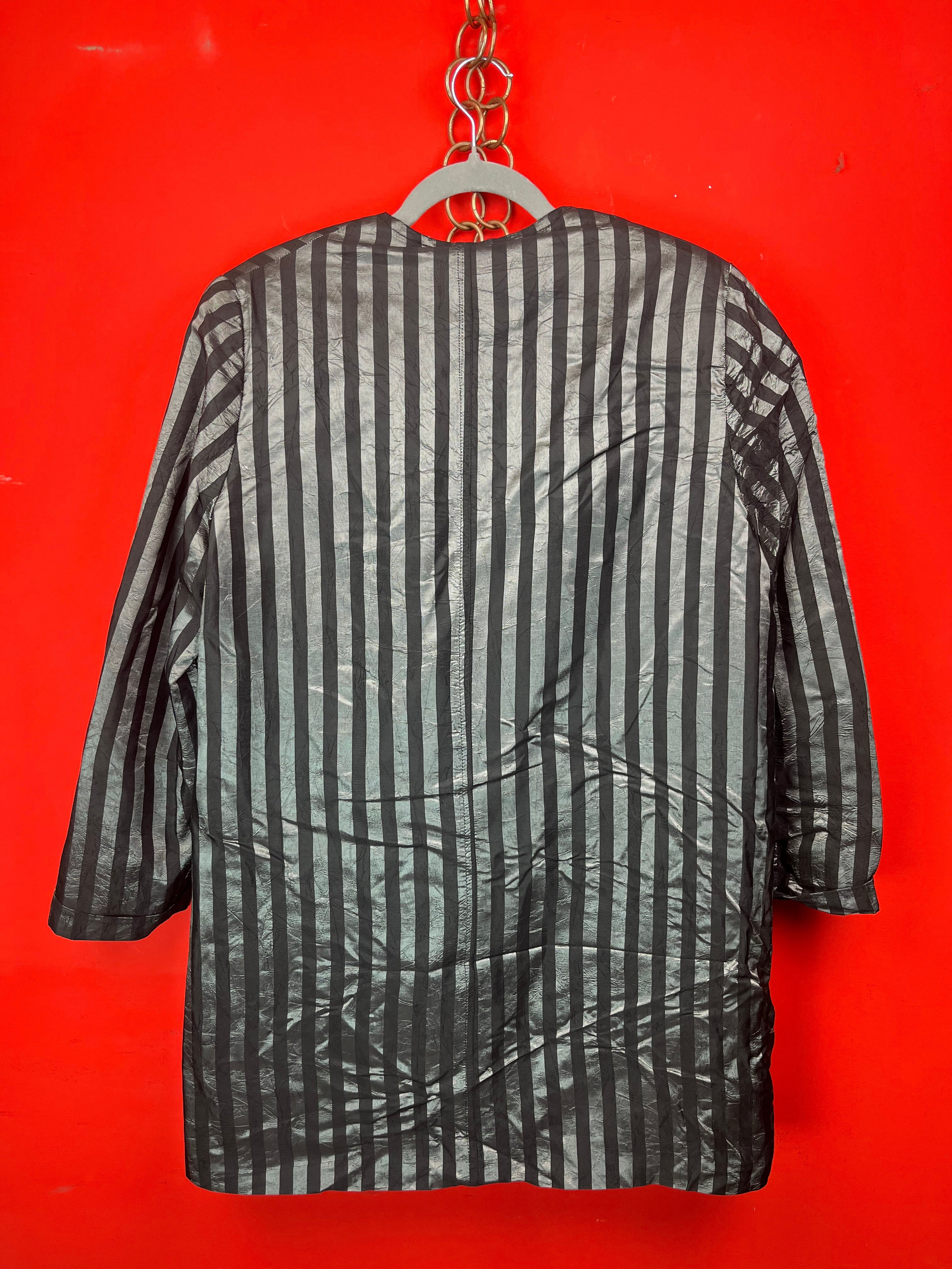 Blazer vintage Wolfgang Kaiser a righe nero e grigio