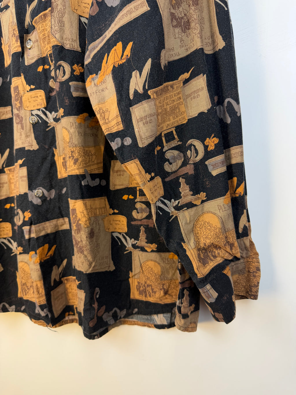 Camicia uomo vintage anni ’90 stampa collage – L