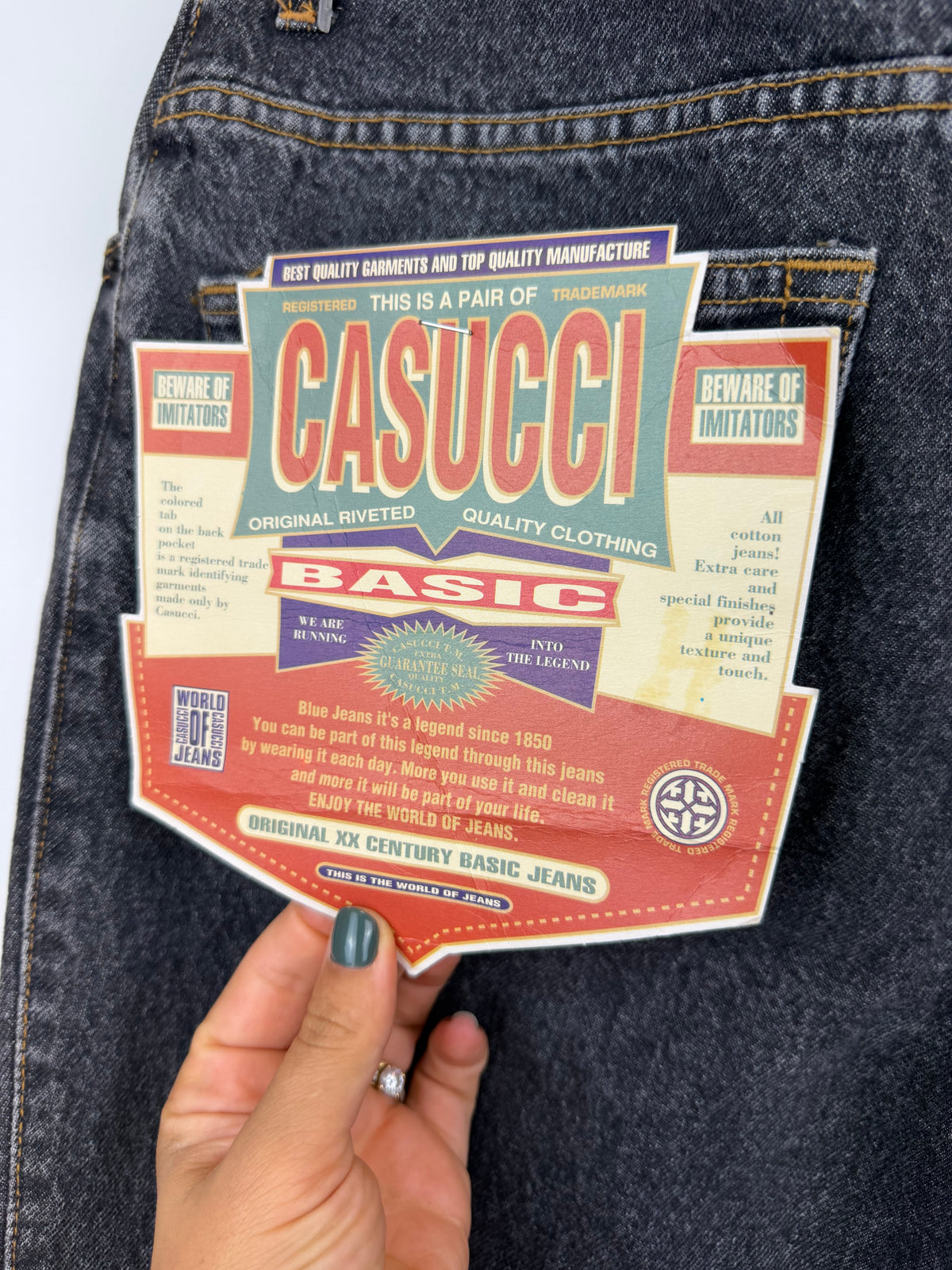 Jeans vintage Casucci grigio slavato con cartellini originali