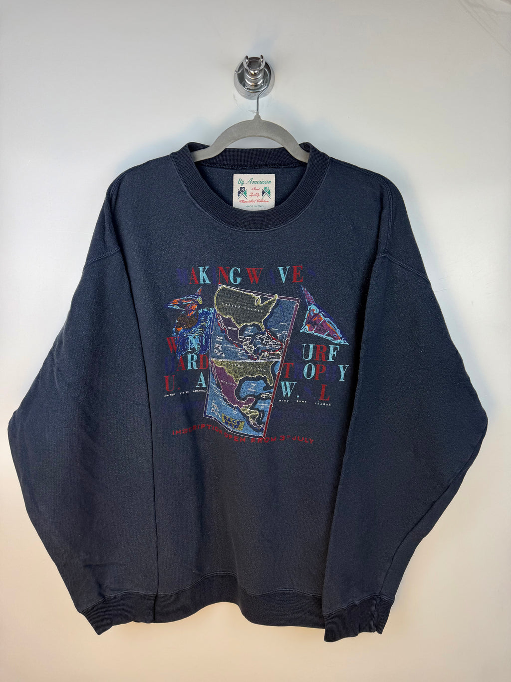 Felpa vintage anni ’90 Waking Waves – Made in Italy