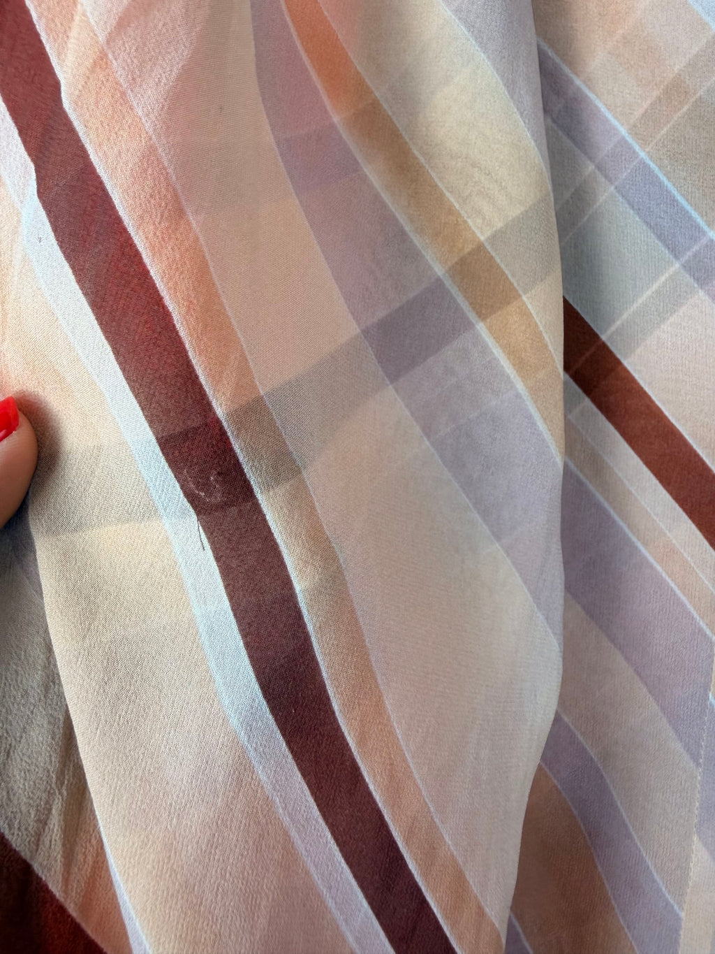 Vintage 100% Silk Striped Blouse – Made in Italy