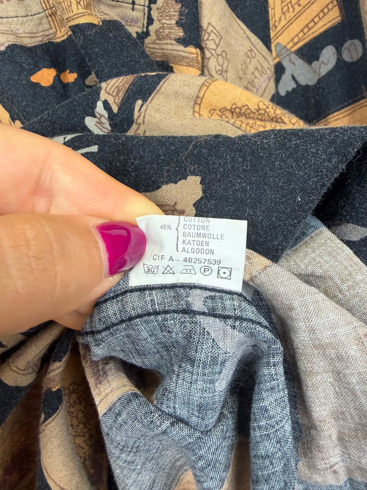 Camicia uomo vintage anni ’90 stampa collage – L
