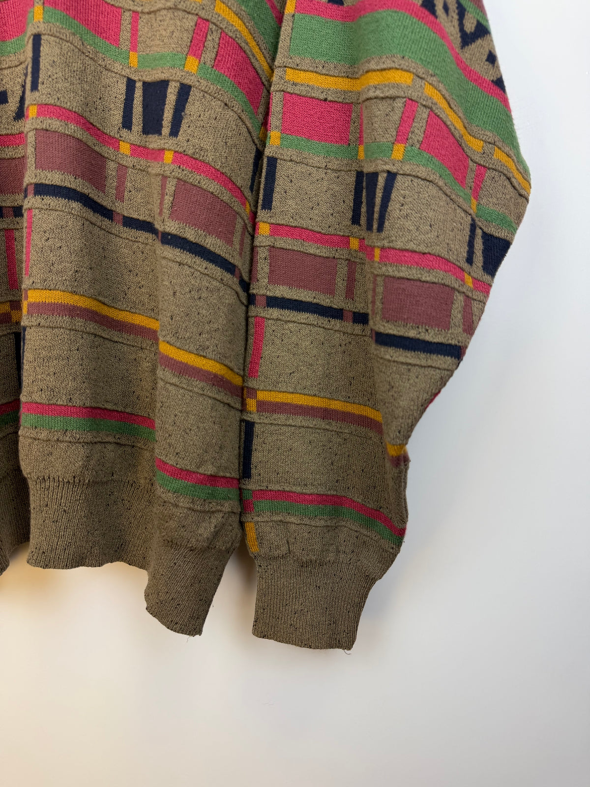 Maglione vintage geometrico multicolore – XL