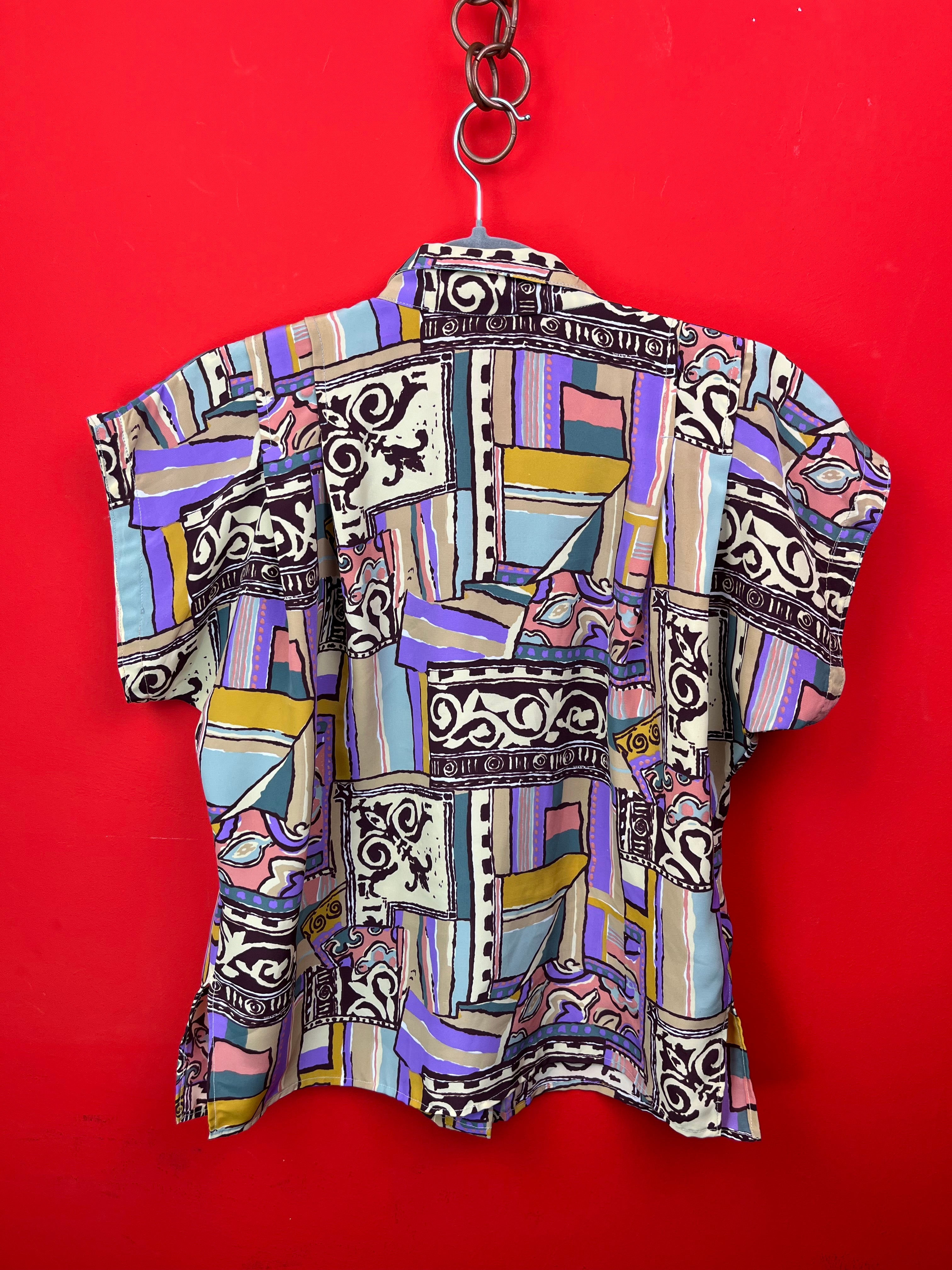 Camicia Vintage Made in Italy Fantasia Astratta 90s