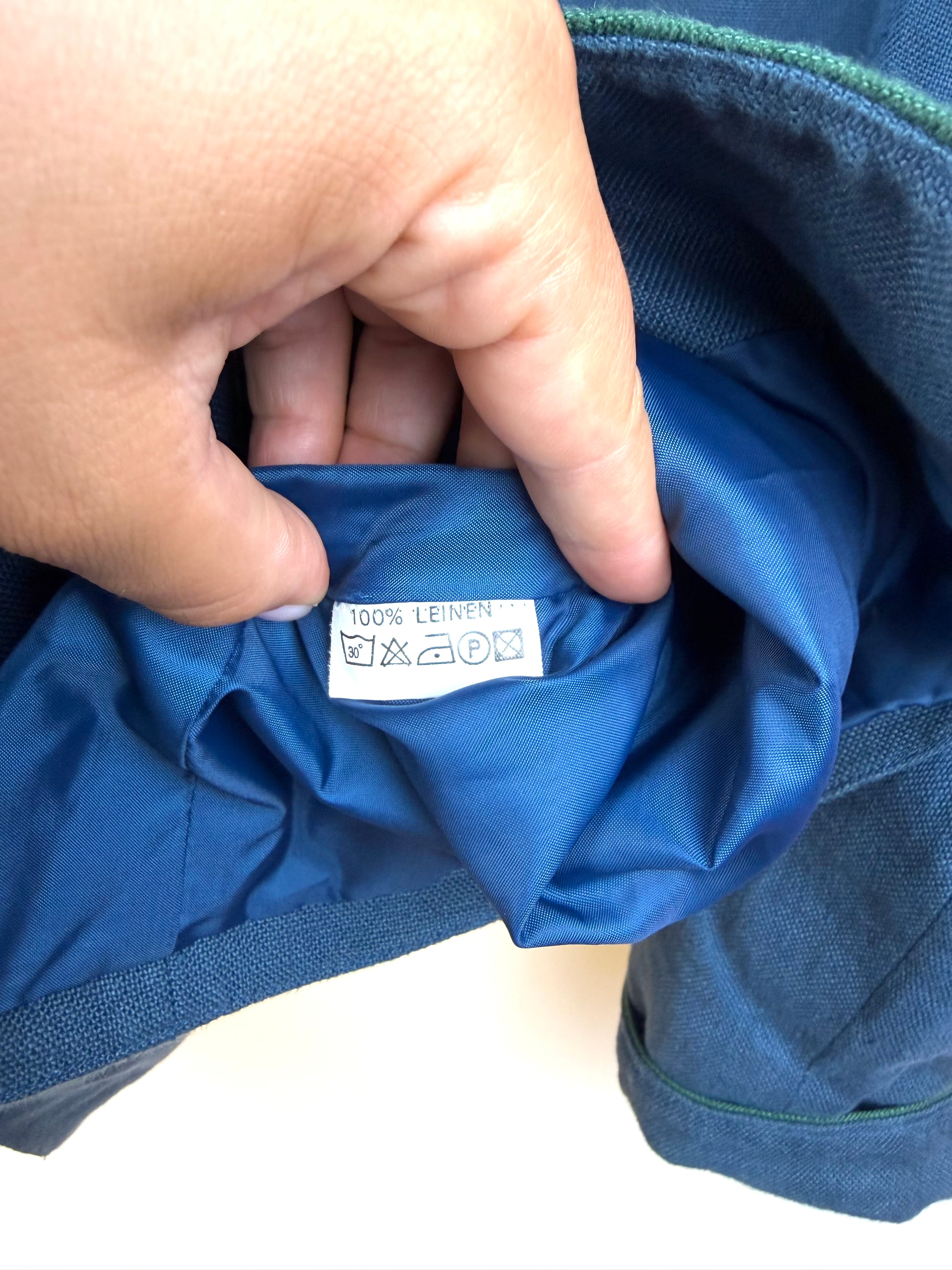 Giacca tirolese vintage in lino 100% Nockstein Trachten con ricami – TG 40