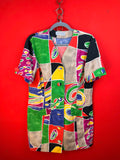 Vintage Charles Guitard Made in France – Giacca in Cotone Fantasia Astratta