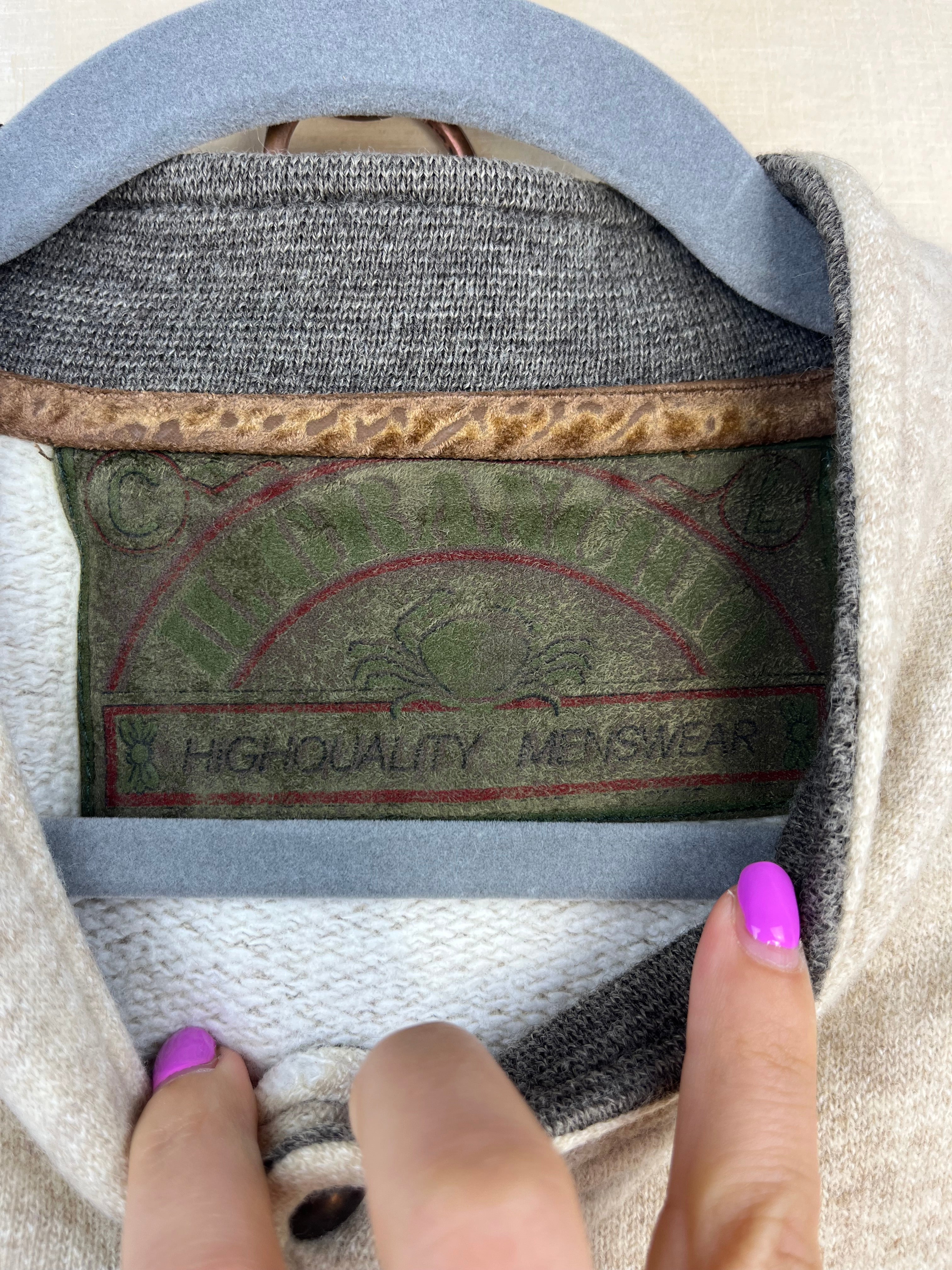 Vintage Il Granchio Lambswool Blend Knit Sweatshirt Crest Made in Italy XL