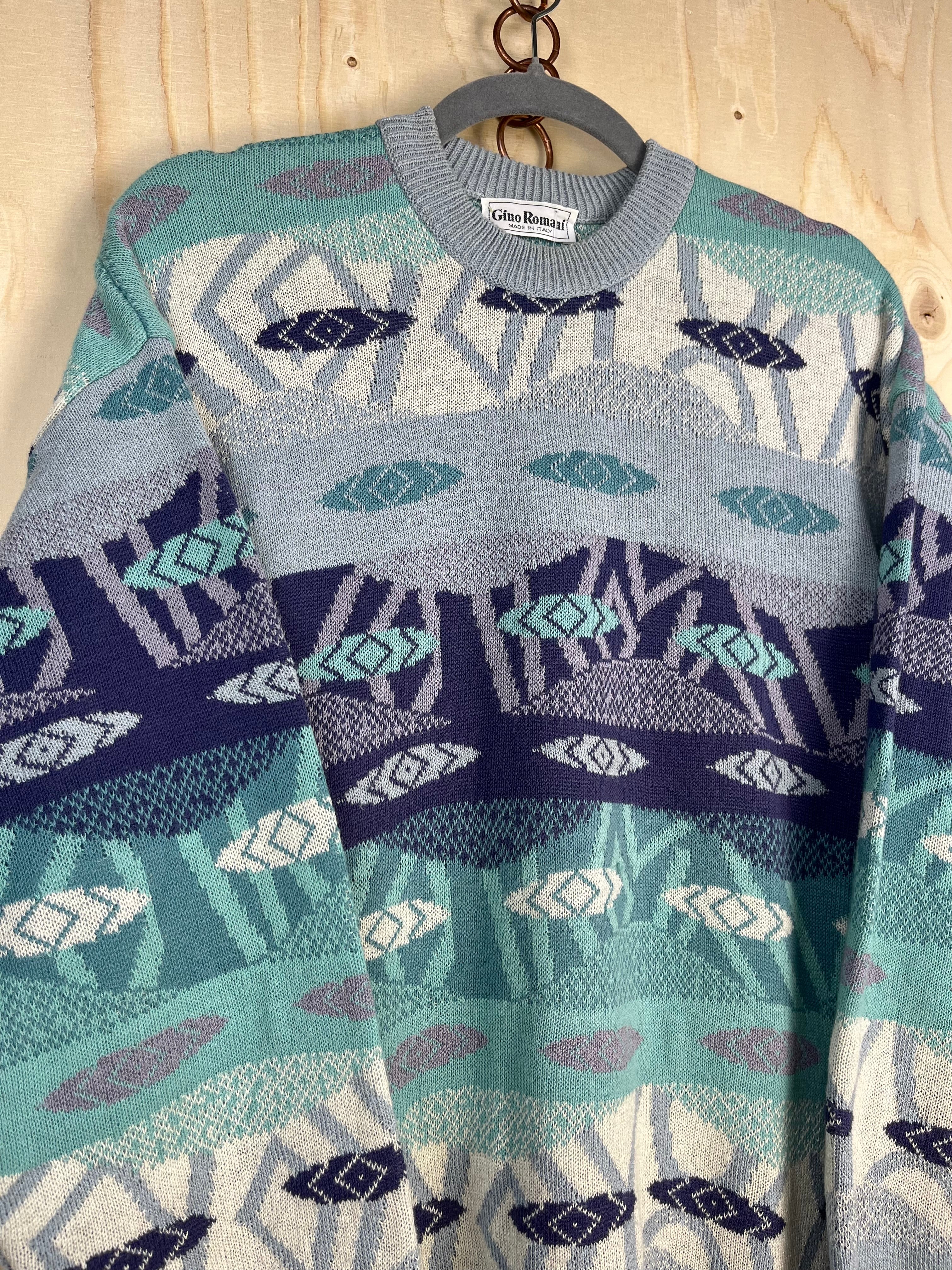 Maglione Vintage Fantasia Geometrica Made in Italy
