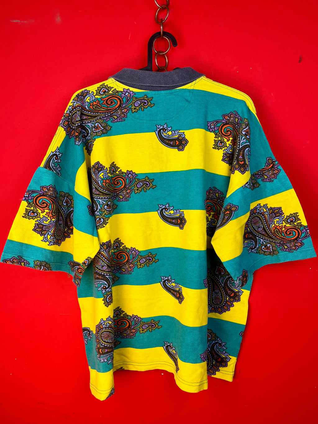 Vintage Paisley Polo Shirt 100% Cotton