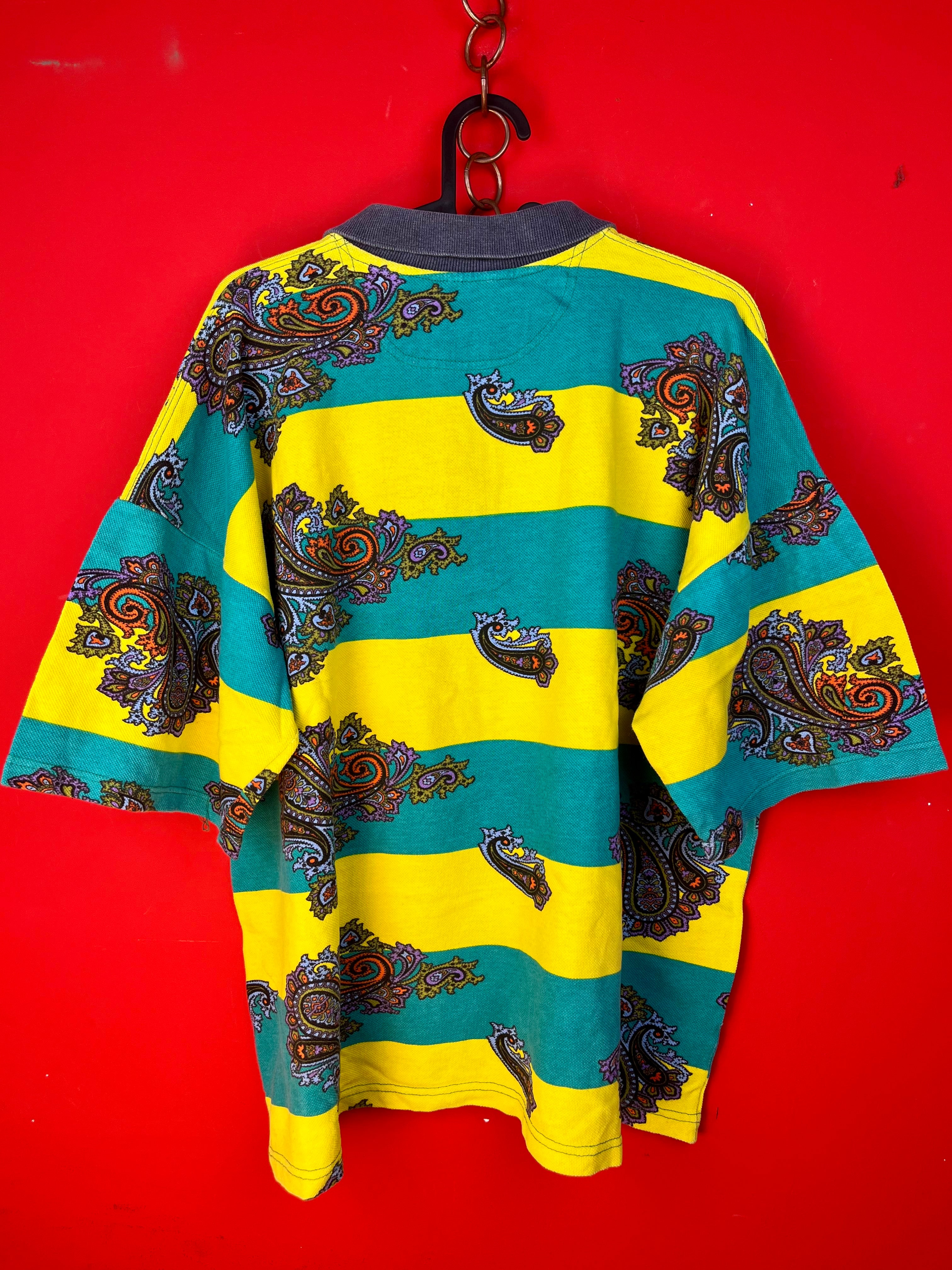 Vintage Paisley Polo Shirt 100% Cotton
