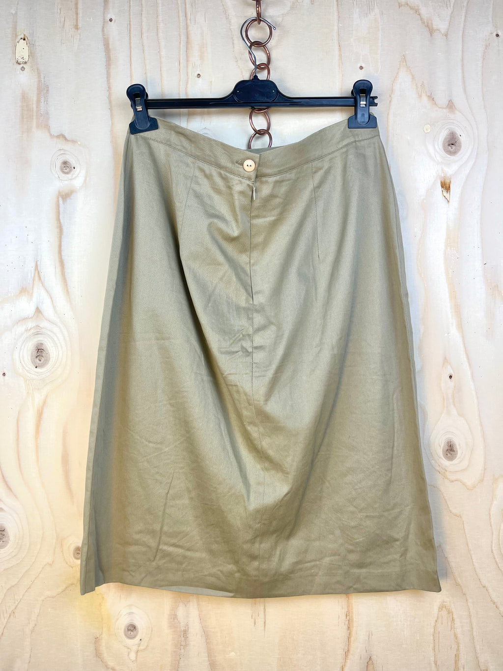 Gonna vintage beige midi in cotone minimal anni 90