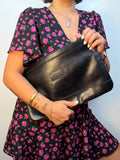 Maxi Pochette Vintage Gianfranco Ferré in Pelle Nera Made in Italy
