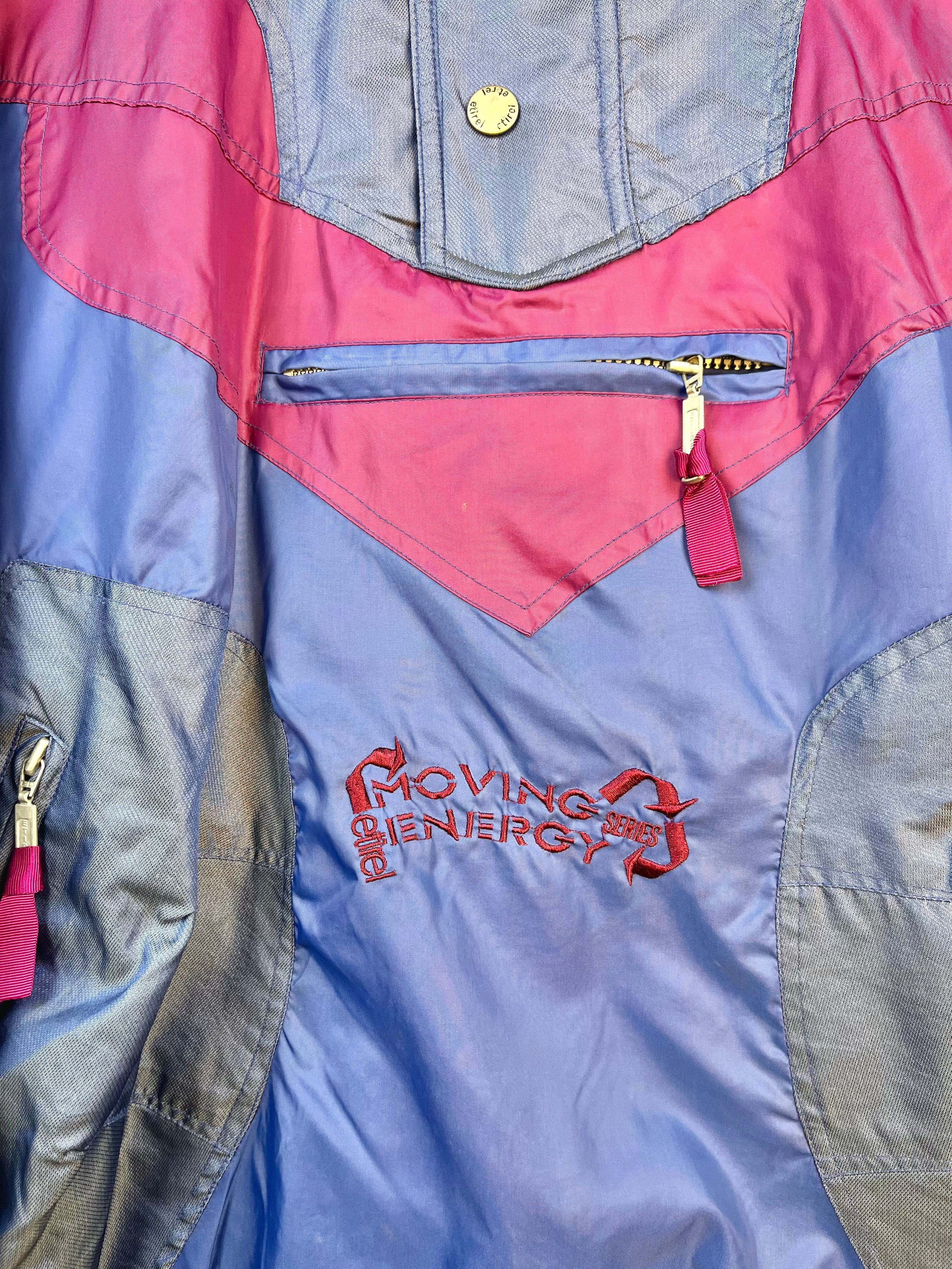 Vintage Etirel Colorblock Ski Jacket Blue Pink 90s
