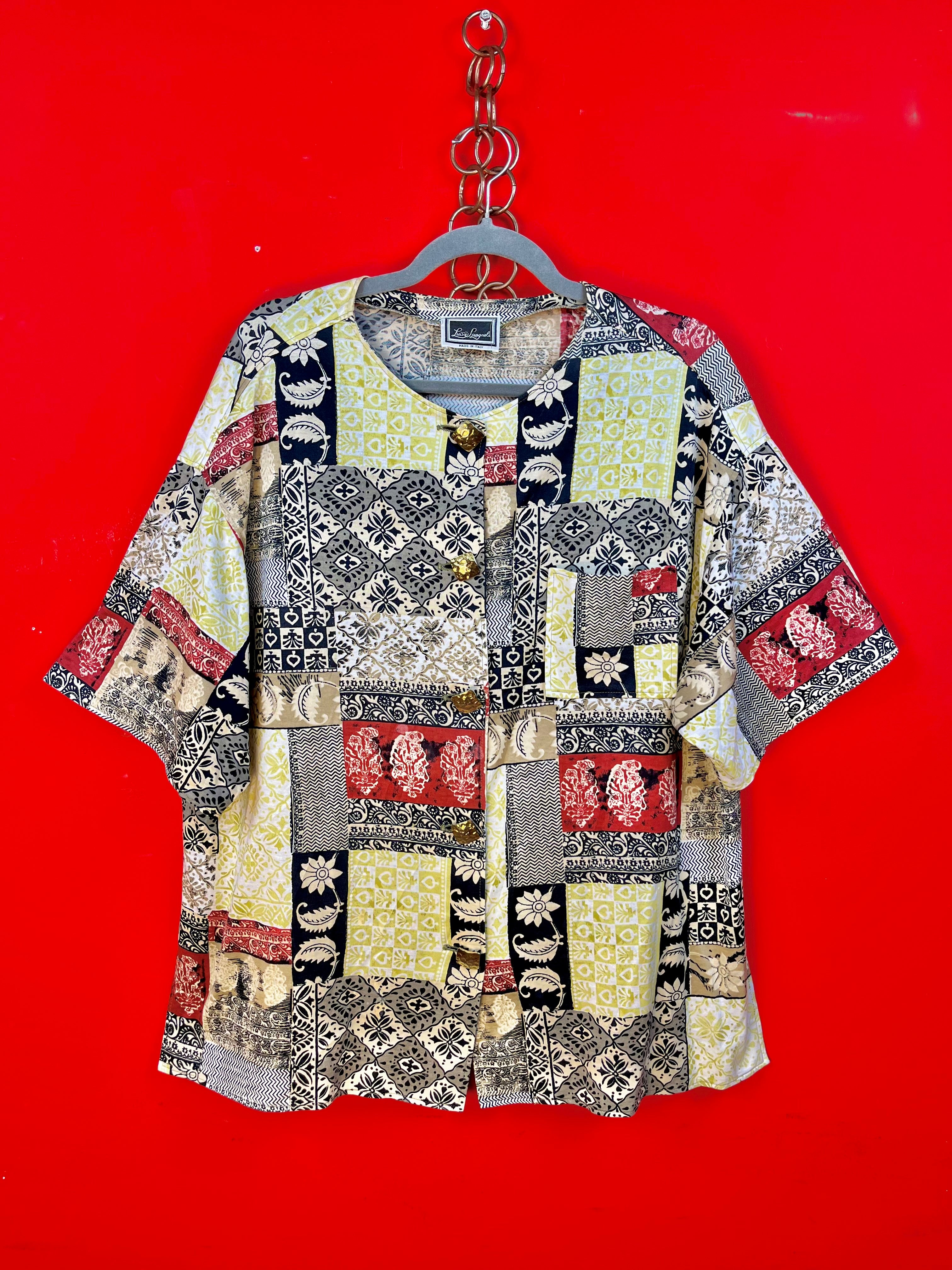 Blusa vintage Luisa Spagnoli patchwork made in Italy