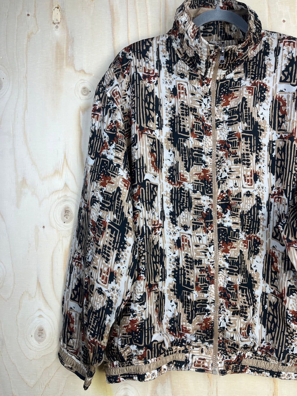 Vintage Silk Blend Jacket 90s Abstract