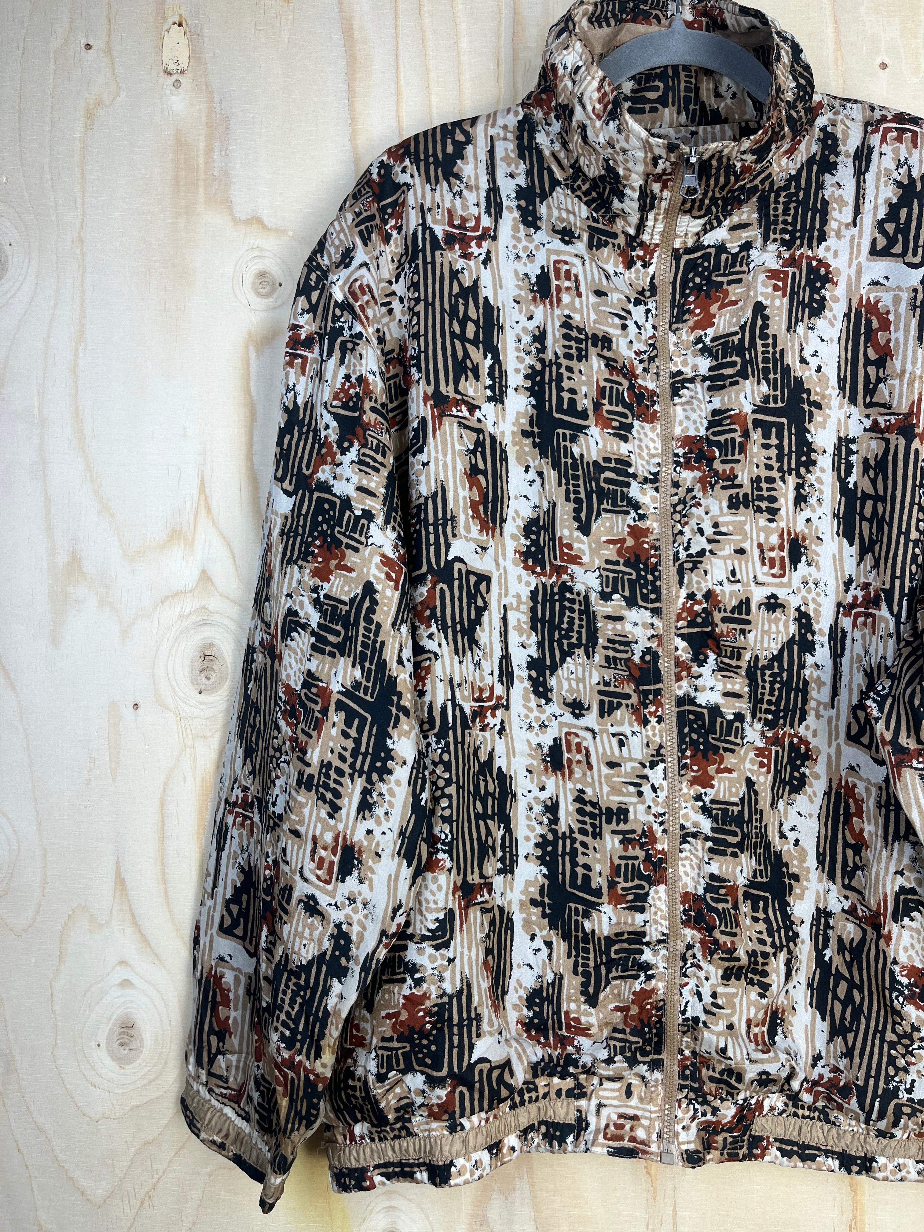 Vintage Silk Blend Jacket 90s Abstract