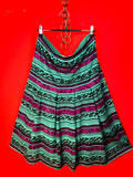 Gonna Vintage Made in Italy Fantasia Verde e Viola