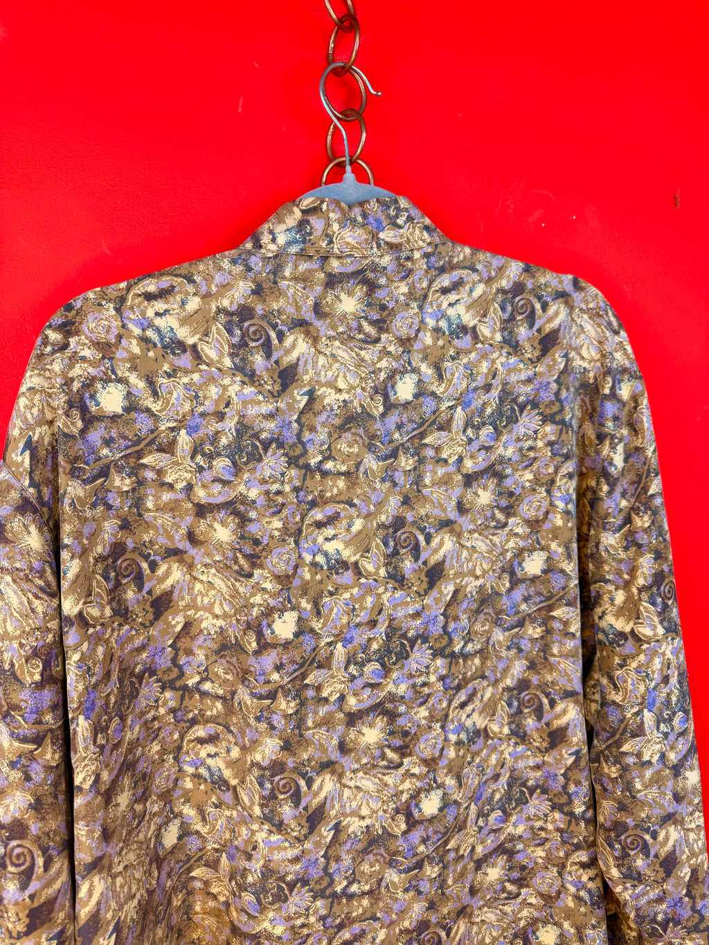 Camicia vintage Giacomo Larussa 100% seta fantasia floreale