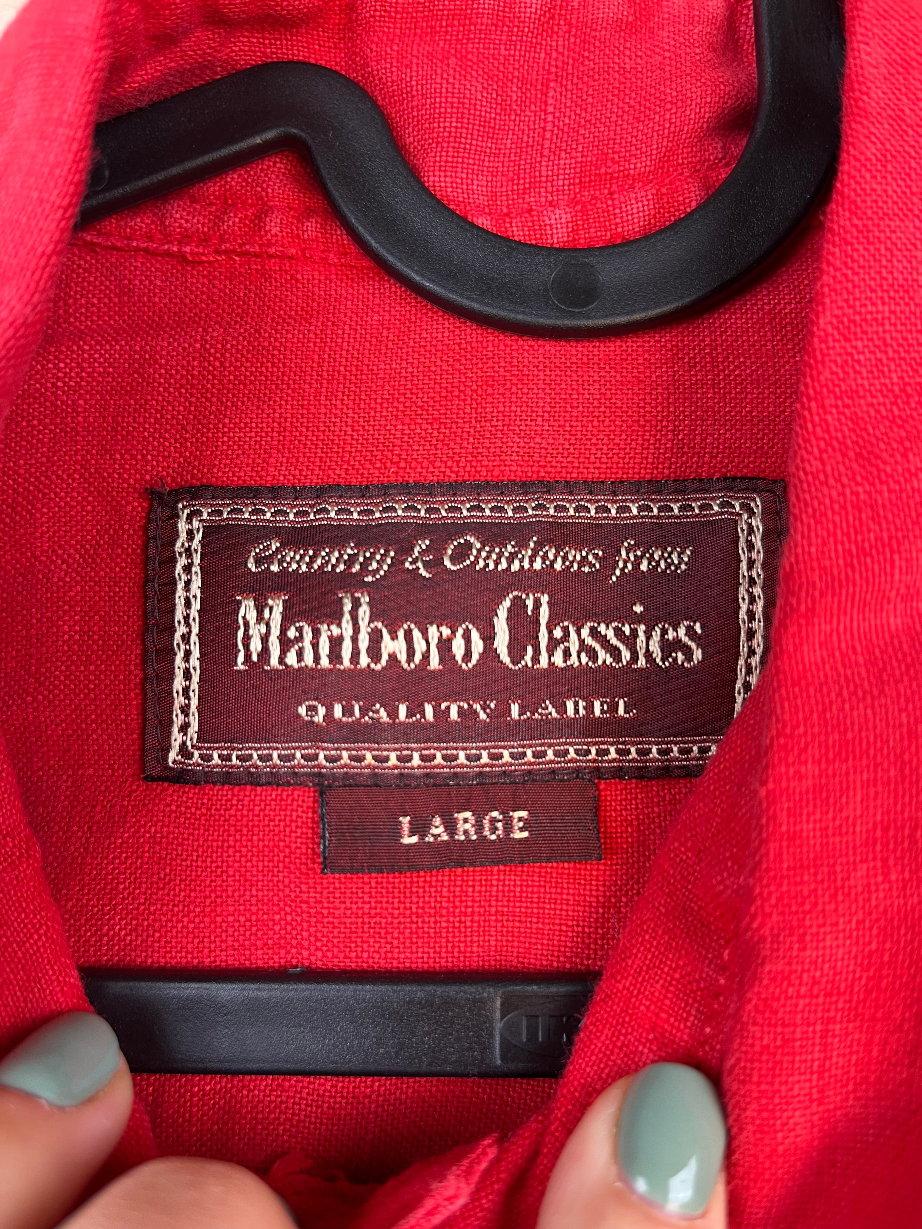 Vintage Marlboro Classics Red Linen Shirt