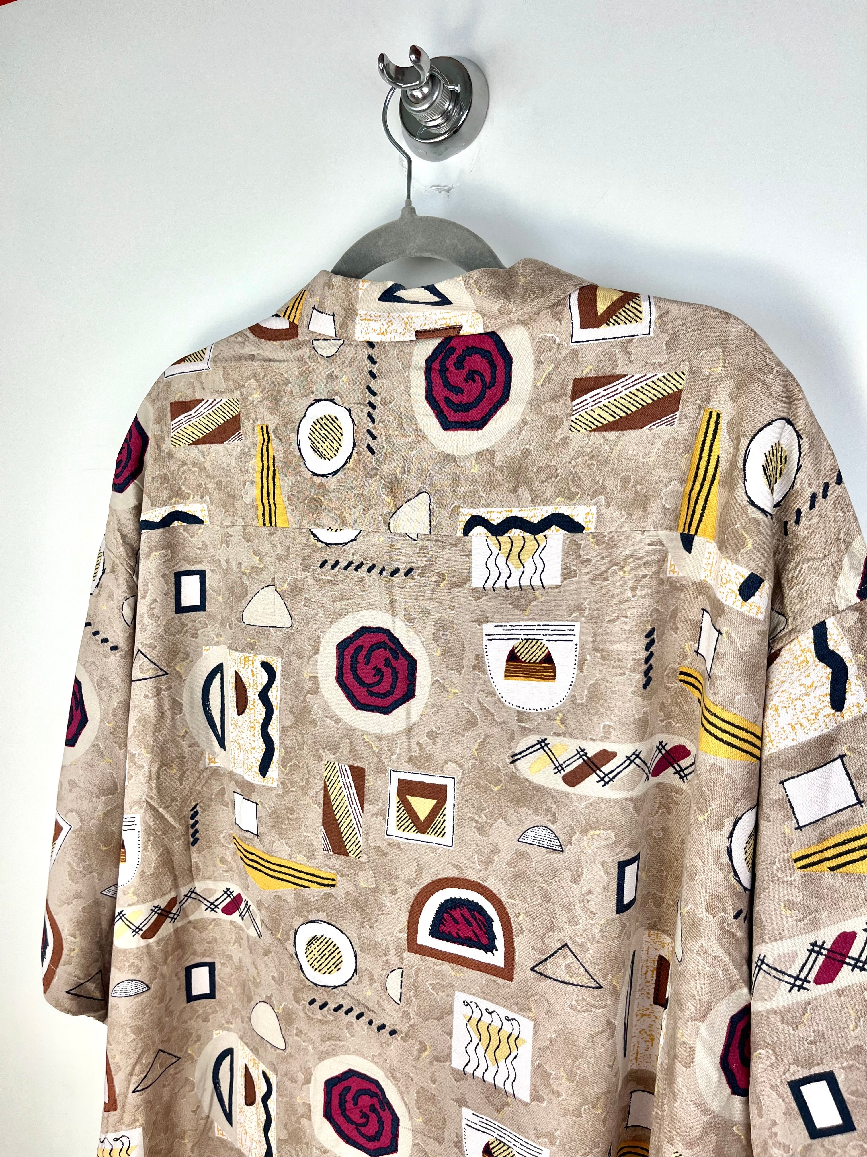 Camicia Vintage Casa Moda Anni ’90 Fantasia Astratta Oversize