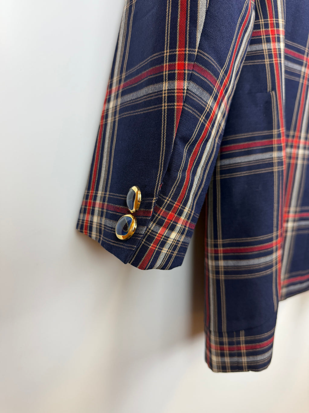 Blazer uomo vintage in lana tartan Freeman Club