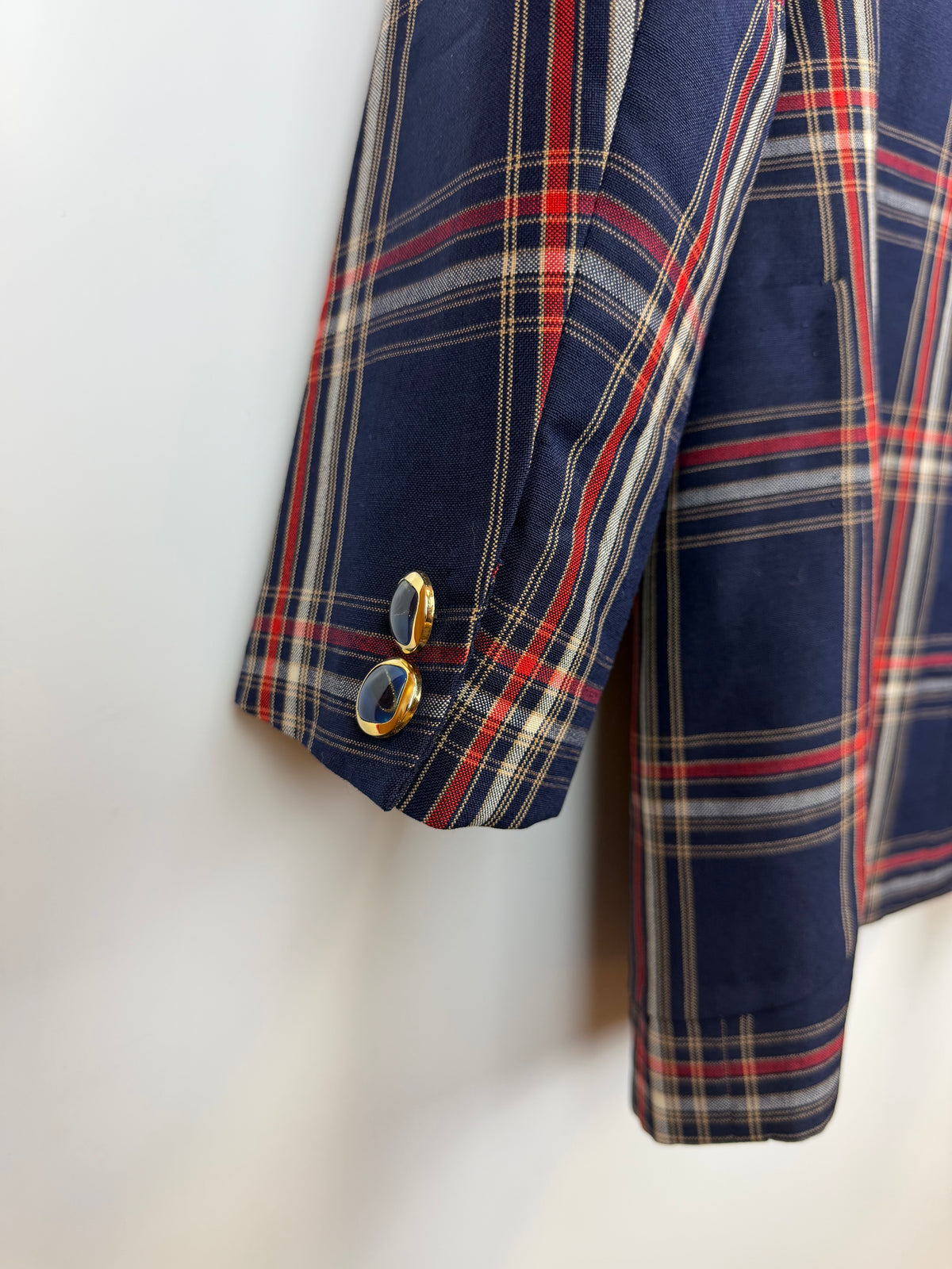 Blazer uomo vintage in lana tartan Freeman Club