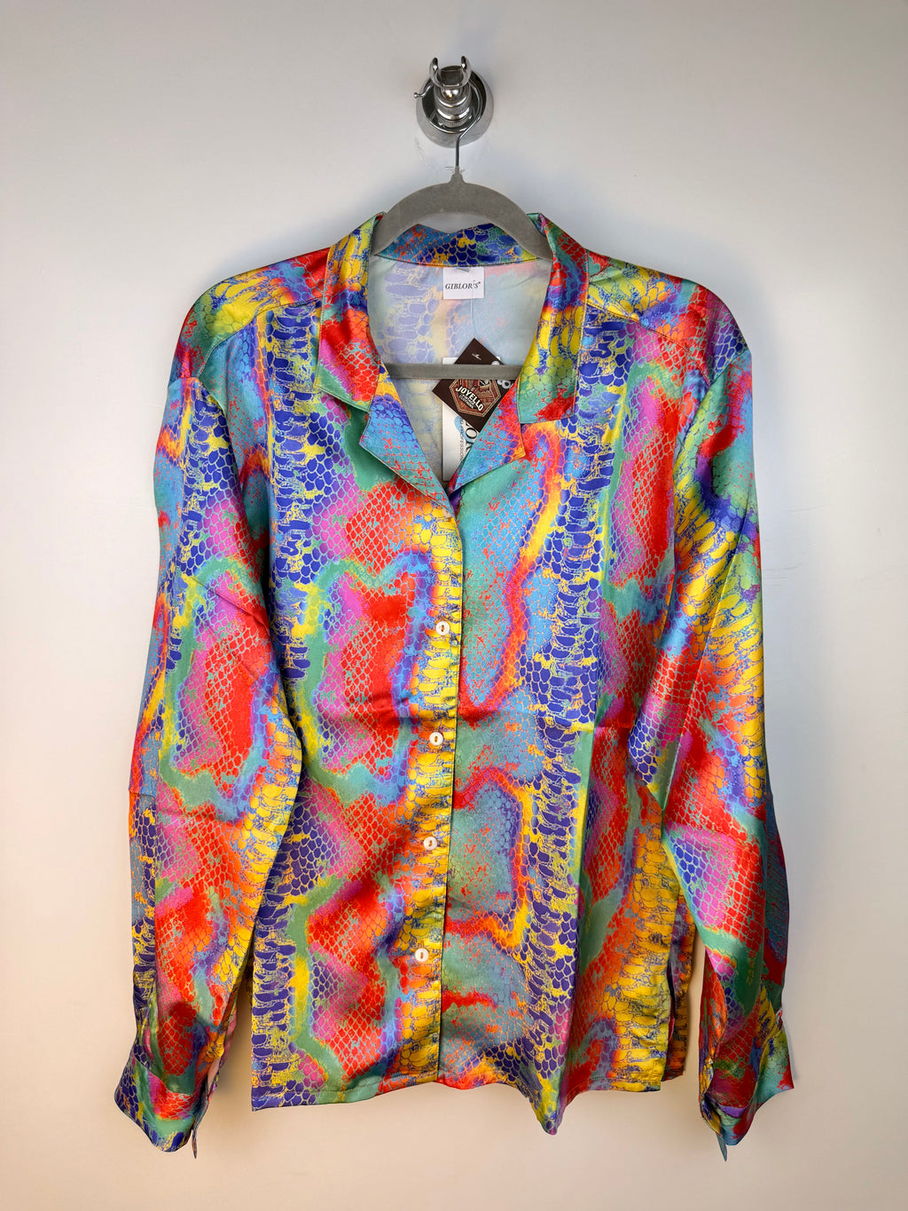 Camicia vintage Giblor’s multicolor effetto pitone anni ’90 – XL