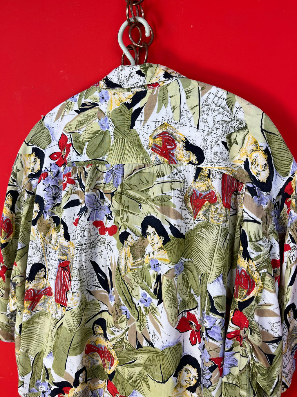 Camicia vintage tropicale in viscosa