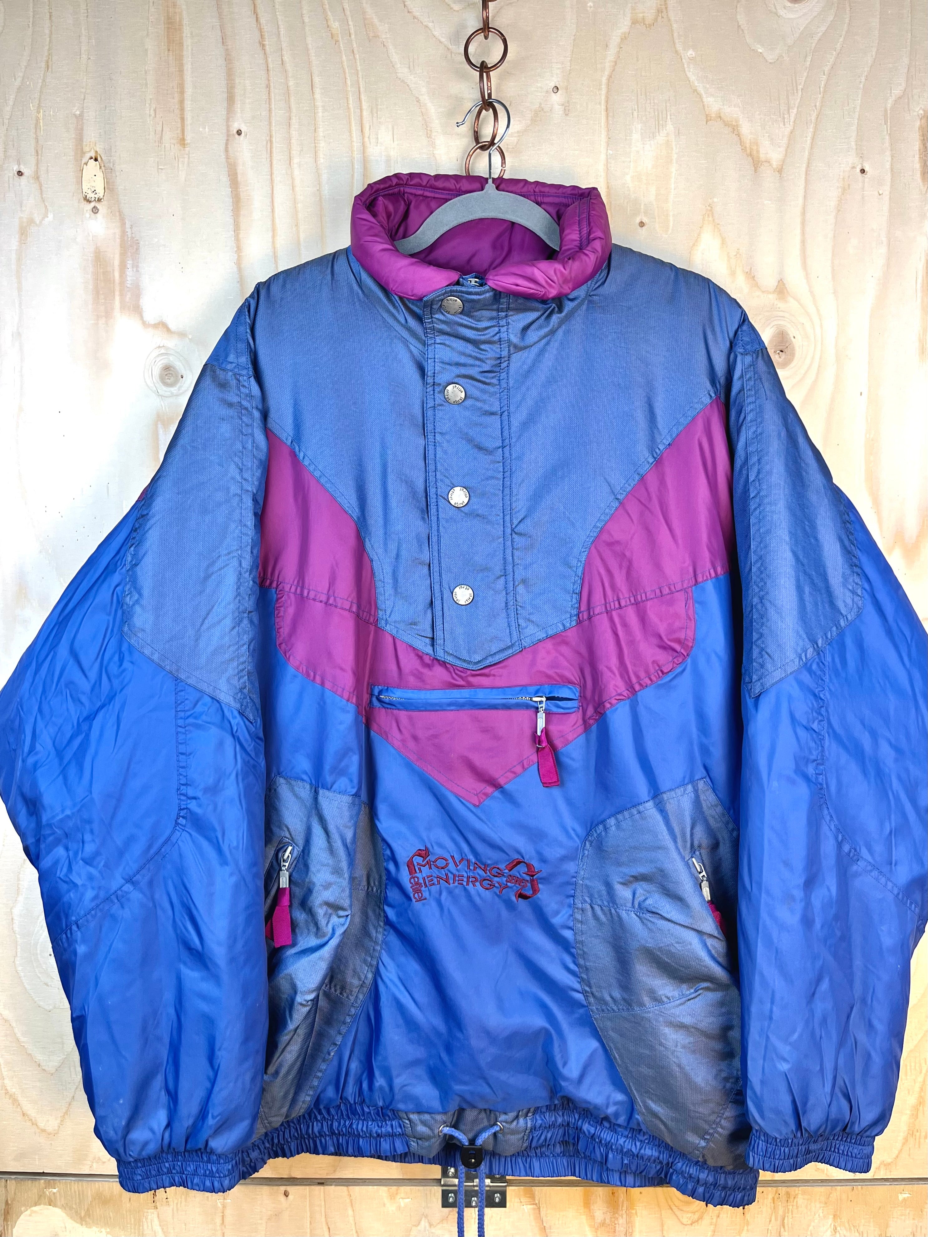 Vintage Etirel Colorblock Ski Jacket Blue Pink 90s