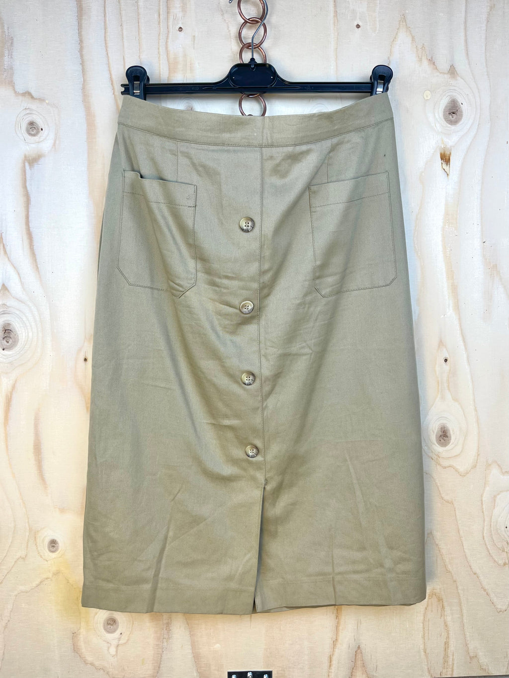 Gonna vintage beige midi in cotone minimal anni 90