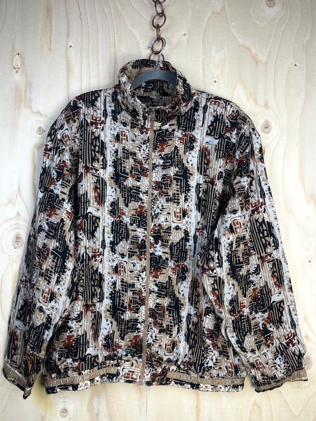 Vintage Silk Blend Jacket 90s Abstract