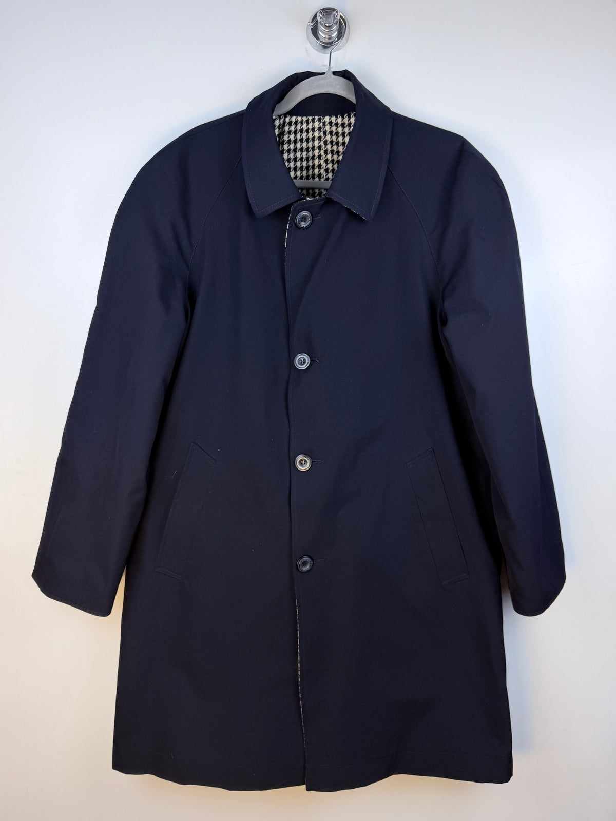 Cappotto vintage double face pied-de-poule e blu navy