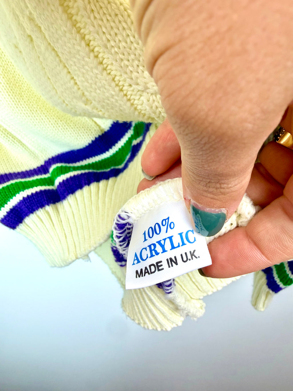 Maglione vintage Wimbledon a trecce – Made in UK