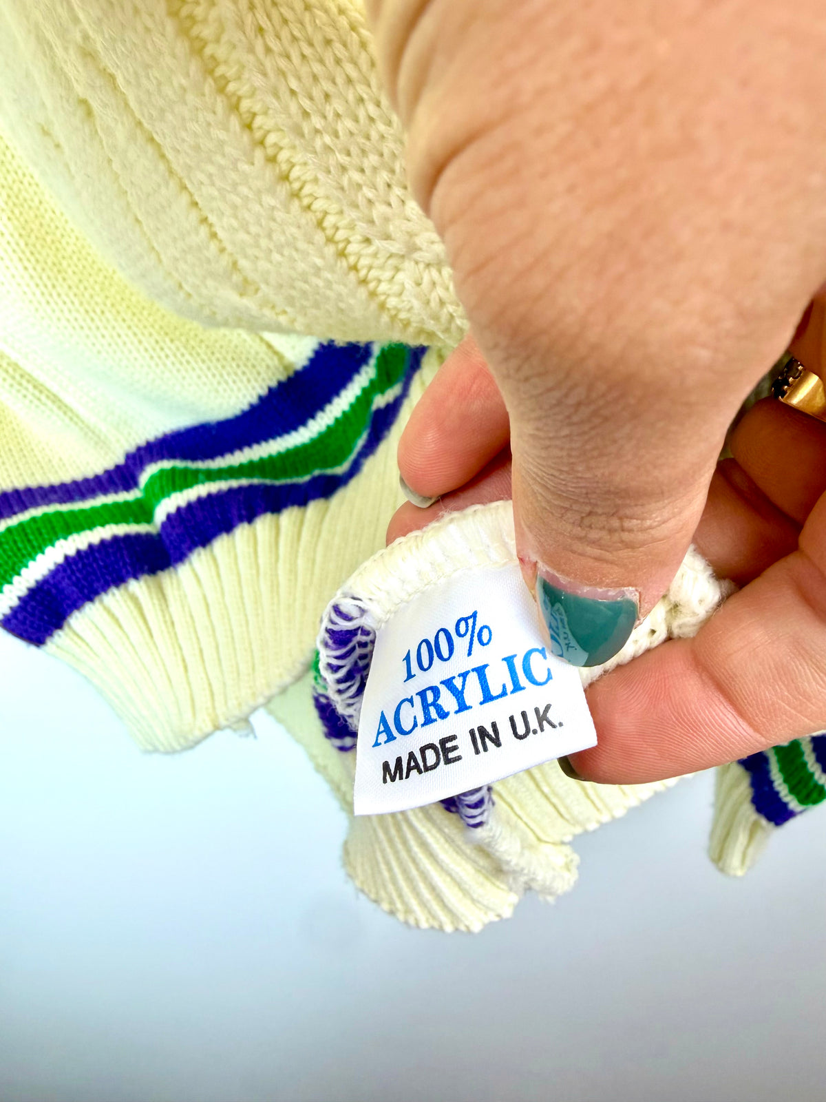 Maglione vintage Wimbledon a trecce – Made in UK