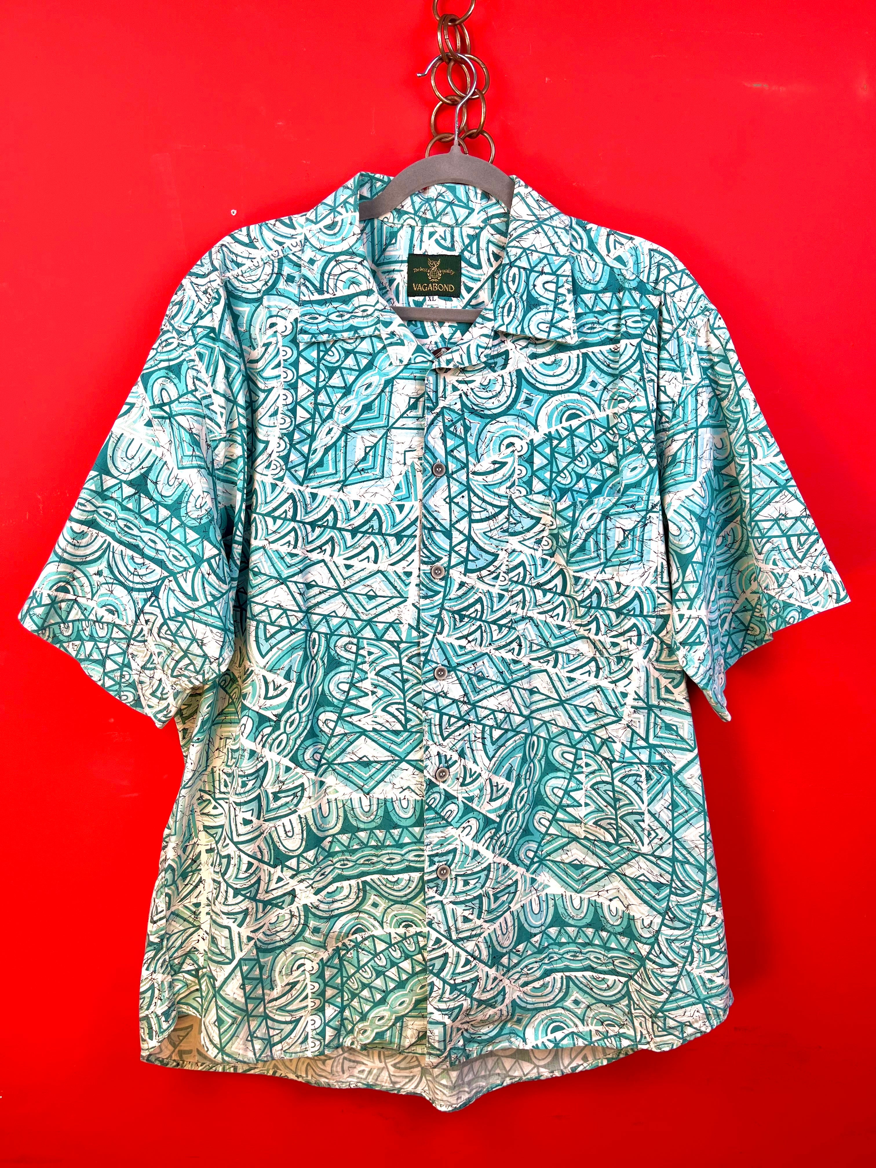 Vintage 90s Italian Cotton Pattern Shirt – Vagabond XL