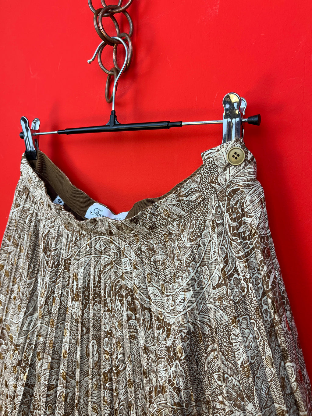 Vintage Silk Paisley Midi Skirt