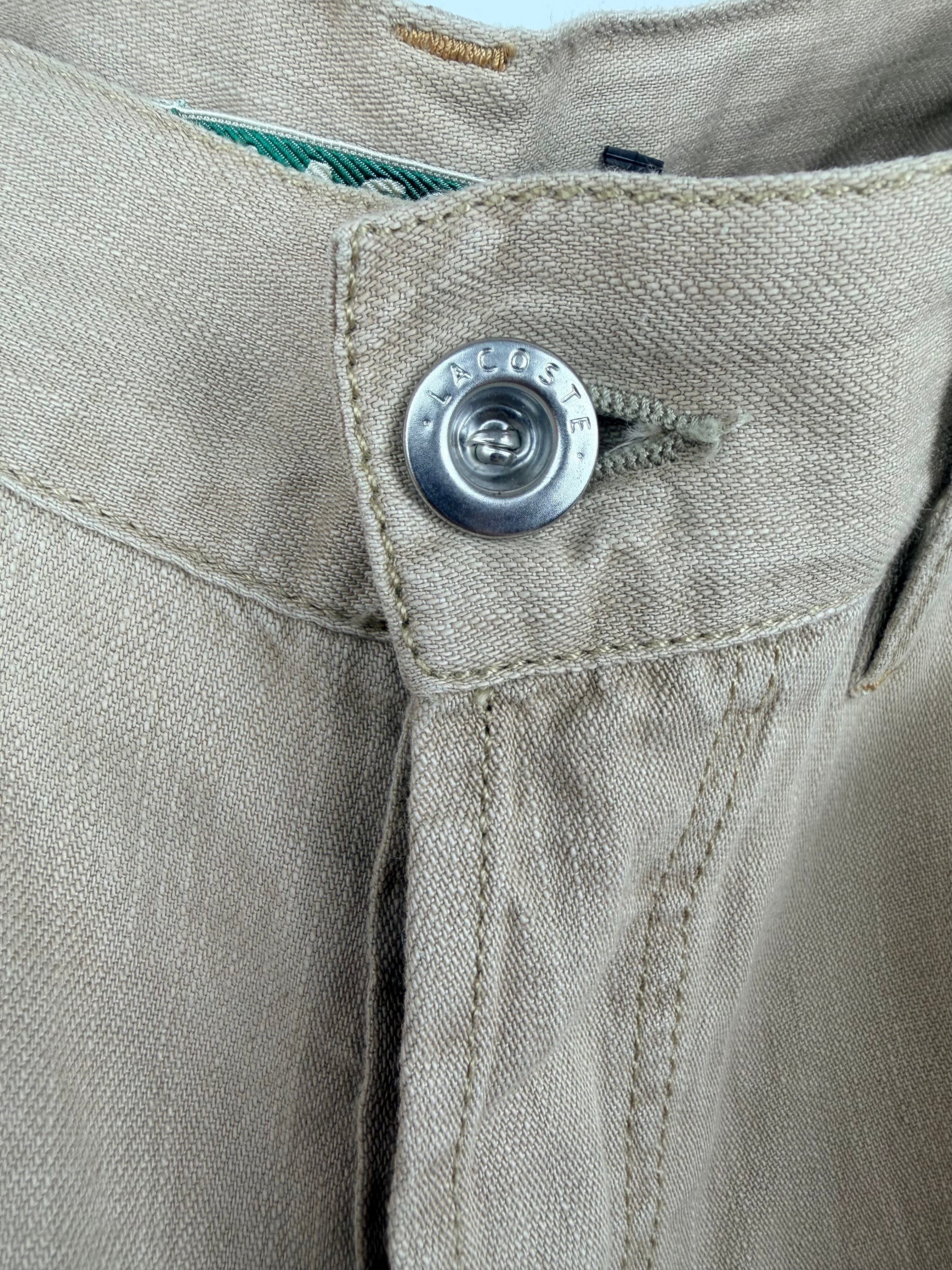 Pantaloni Vintage Lacoste Uomo in Misto Lino Beige – Straight Leg
