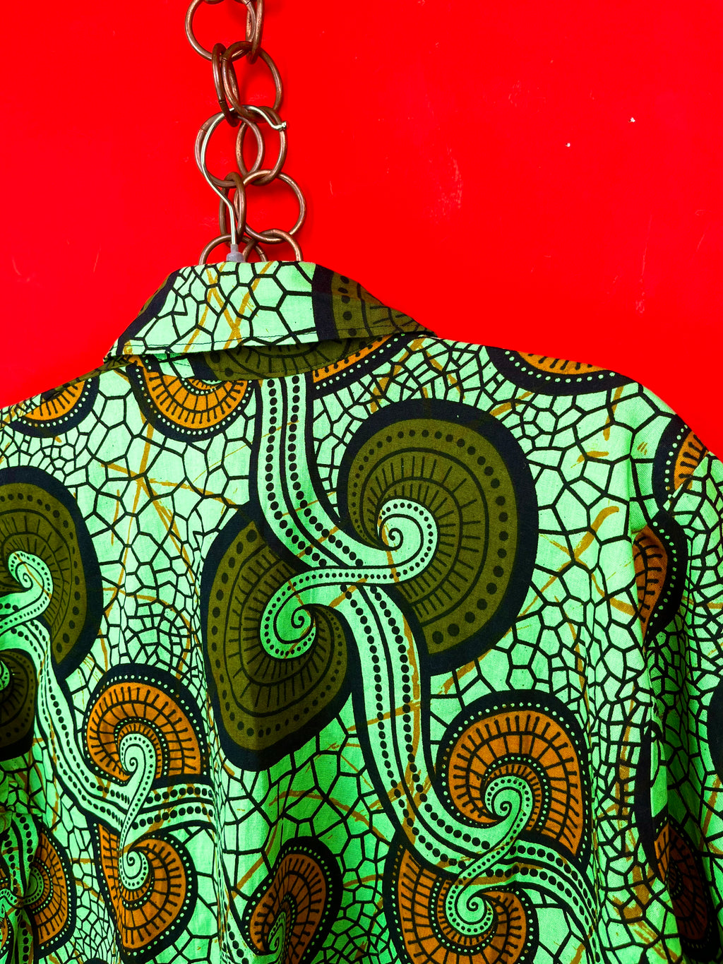 Camicia Vintage in Tessuto Africano Originale Wax Print