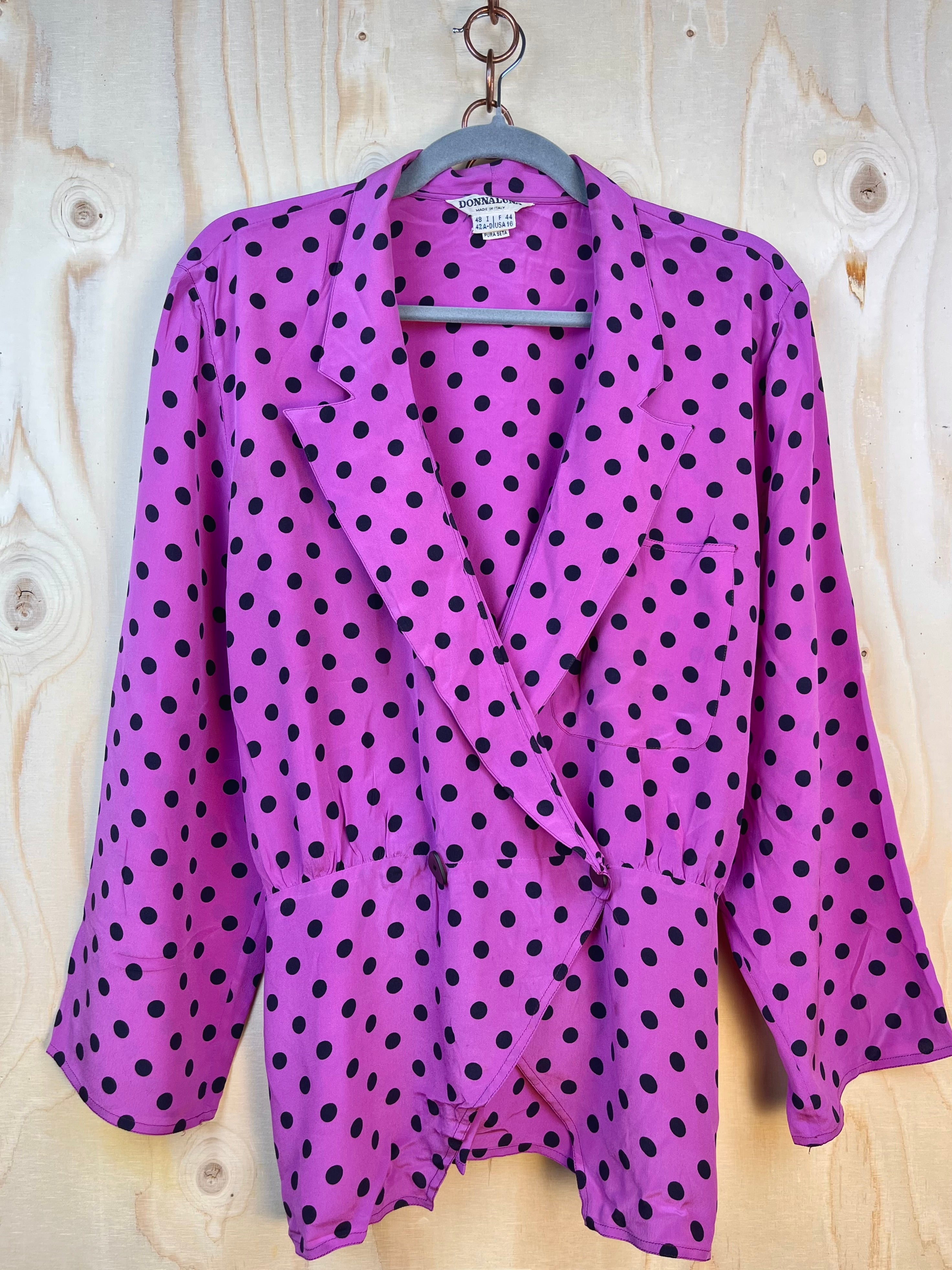 Vintage Silk Polka Dot Blouse – Made in Italy