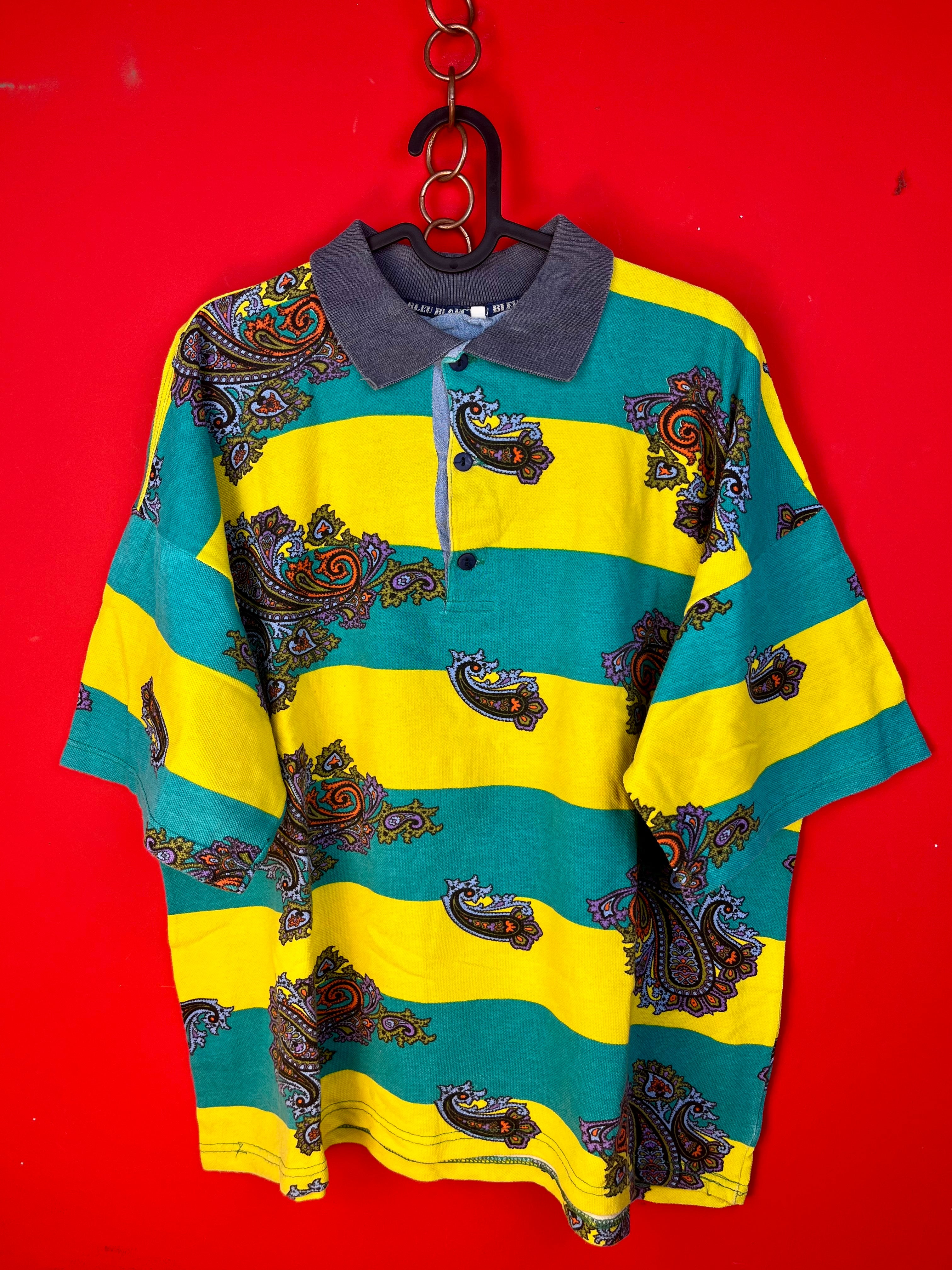 Vintage Paisley Polo Shirt 100% Cotton