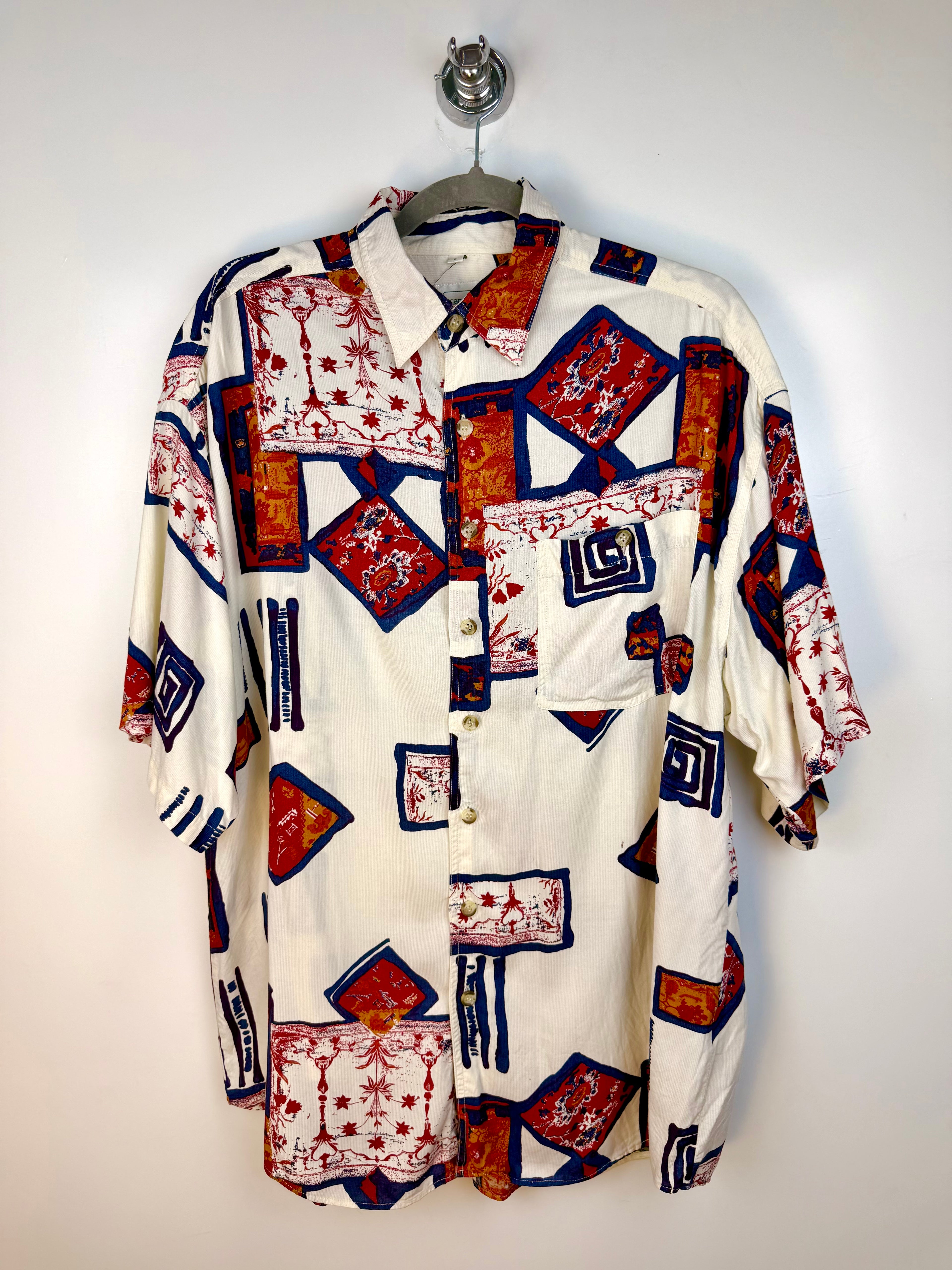Vintage Canda 100% Viscose Abstract Print Shirt