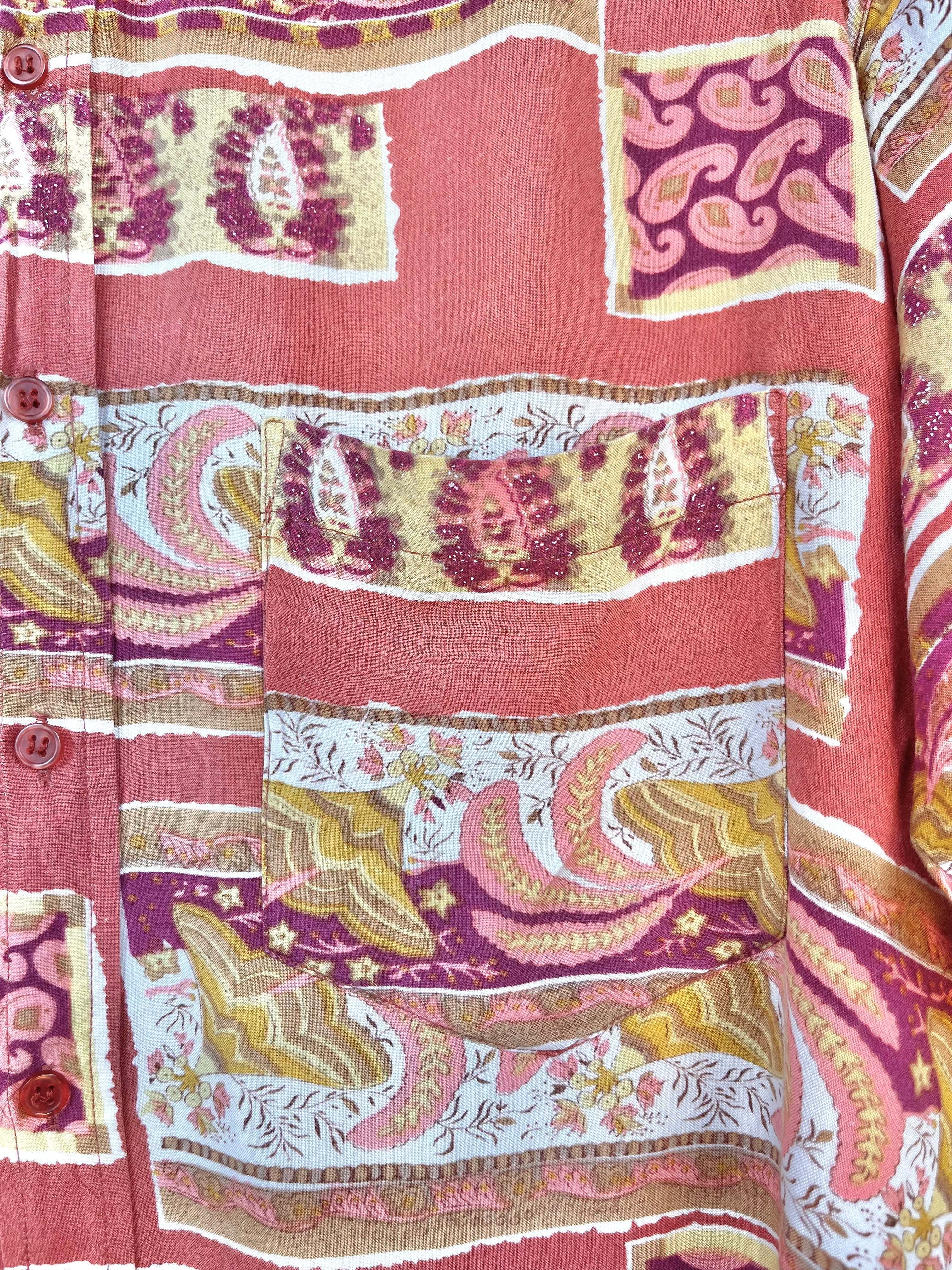 Vintage Paisley Short Sleeve Shirt – Retro Pattern Summer Shirt