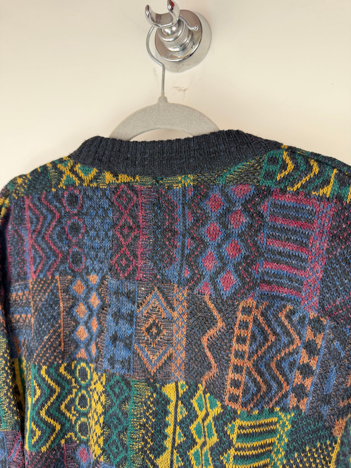 Vintage 90s Abstract Jacquard Knit Sweater