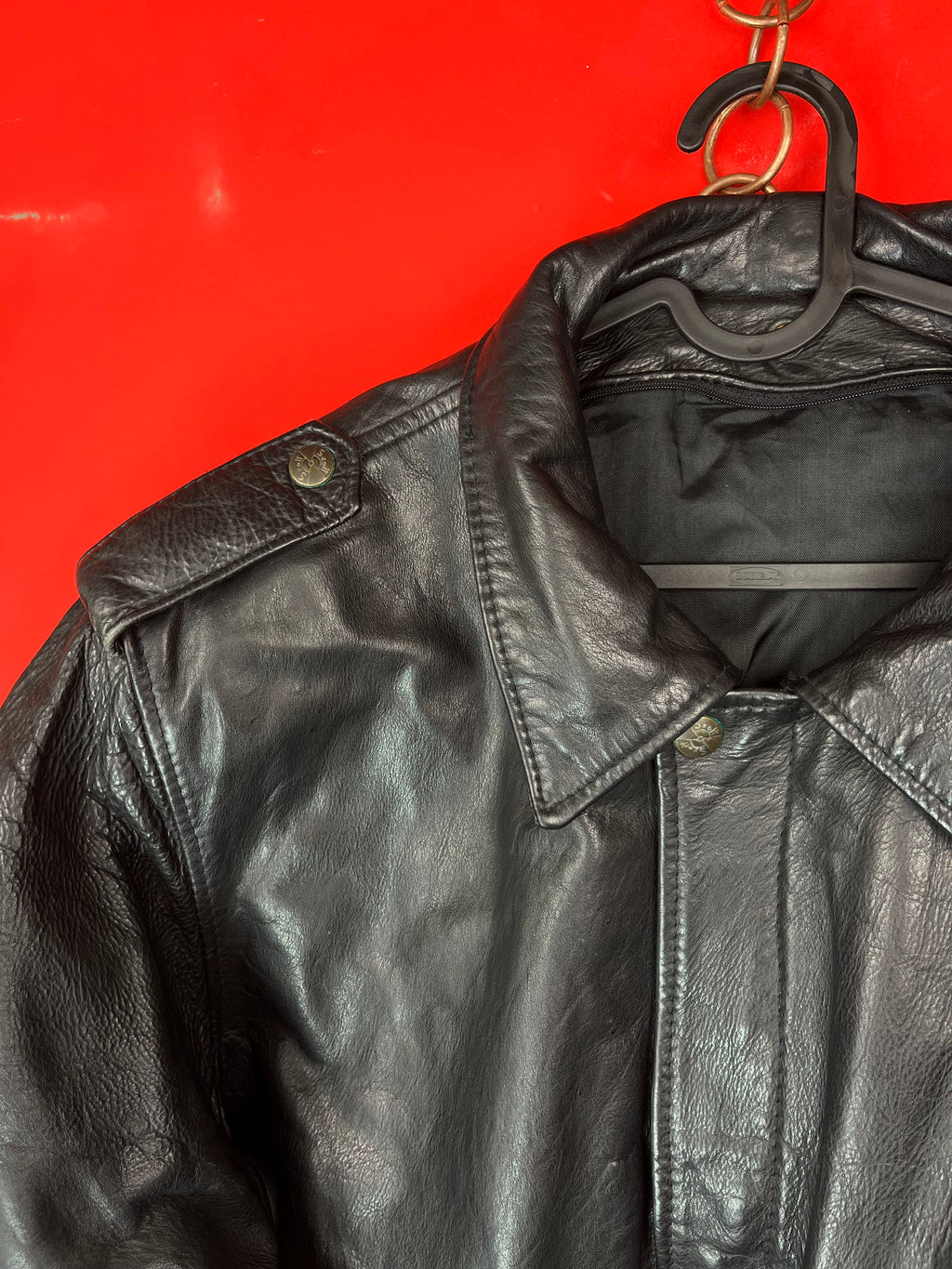 Skott Vintage Leather Bomber Jacket in Pelle di Vitello – Made in Italy