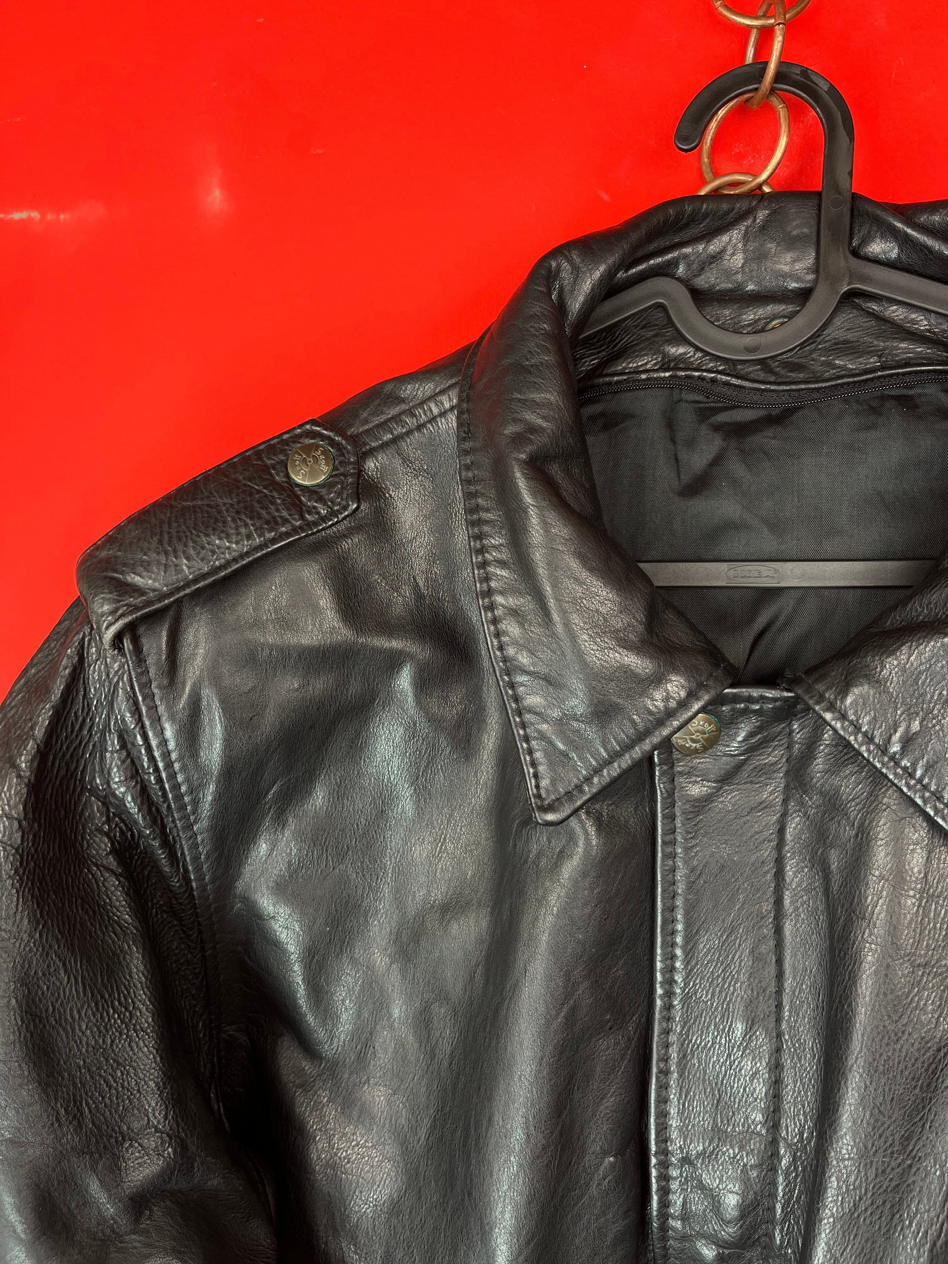 Skott Vintage Leather Bomber Jacket in Pelle di Vitello – Made in Italy