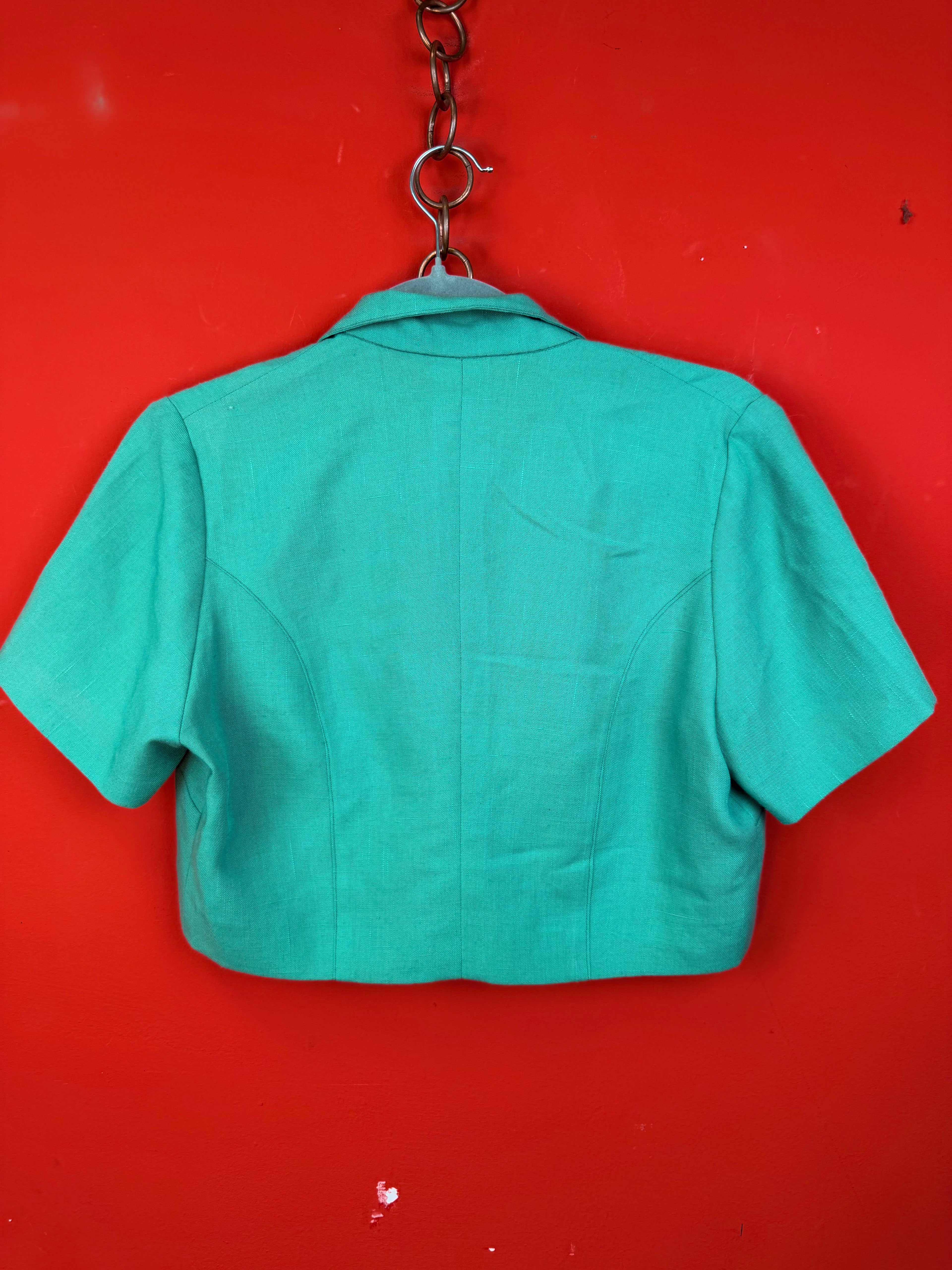 Camicia Vintage Made in Italy Fantasia Astratta Blu
