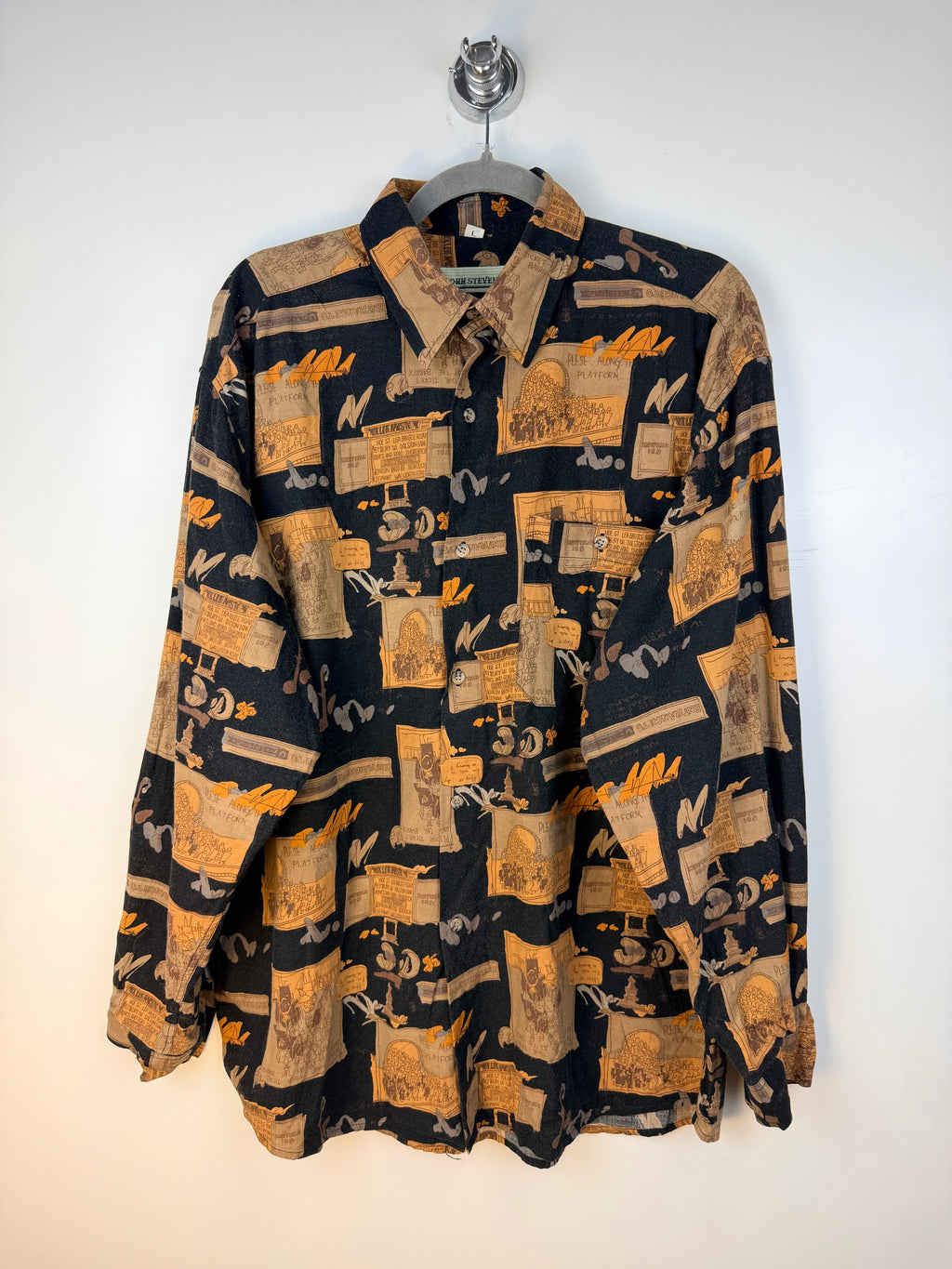 Camicia uomo vintage anni ’90 stampa collage – L