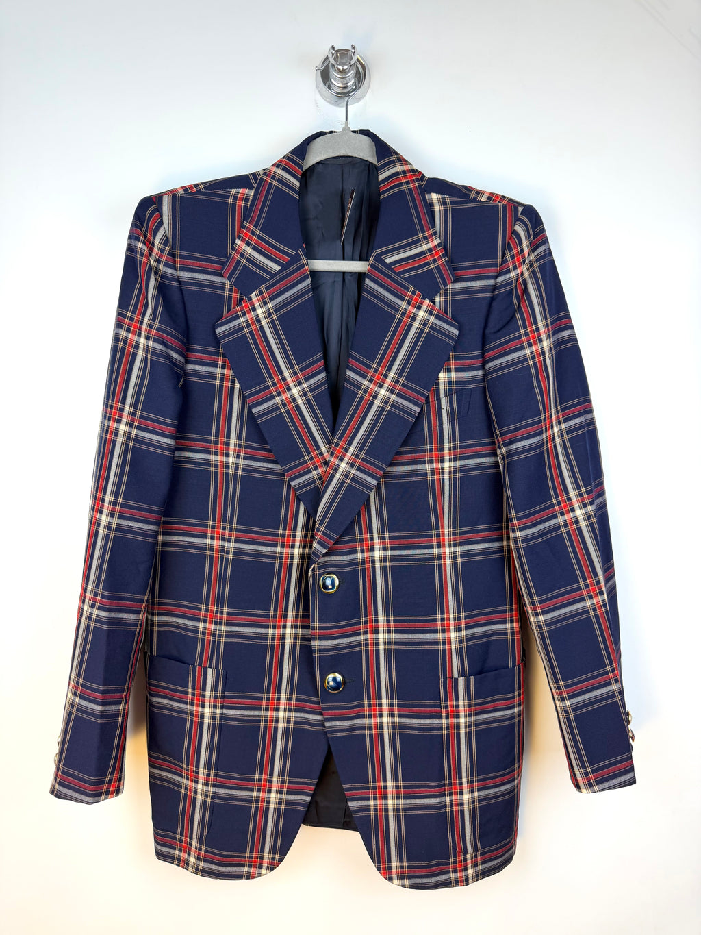Blazer uomo vintage in lana tartan Freeman Club